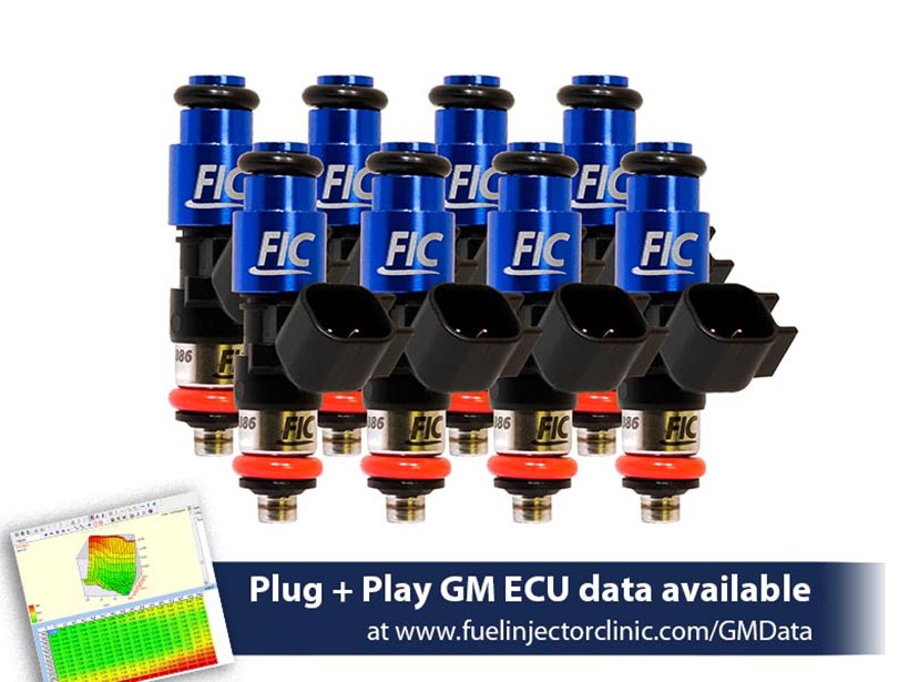 1200cc-D (130 lbs/hr at OE 58 PSI fuel pressure) FIC Fuel Injector Clinic Injector Set for LS2 engines (High-Z) - SSTubes