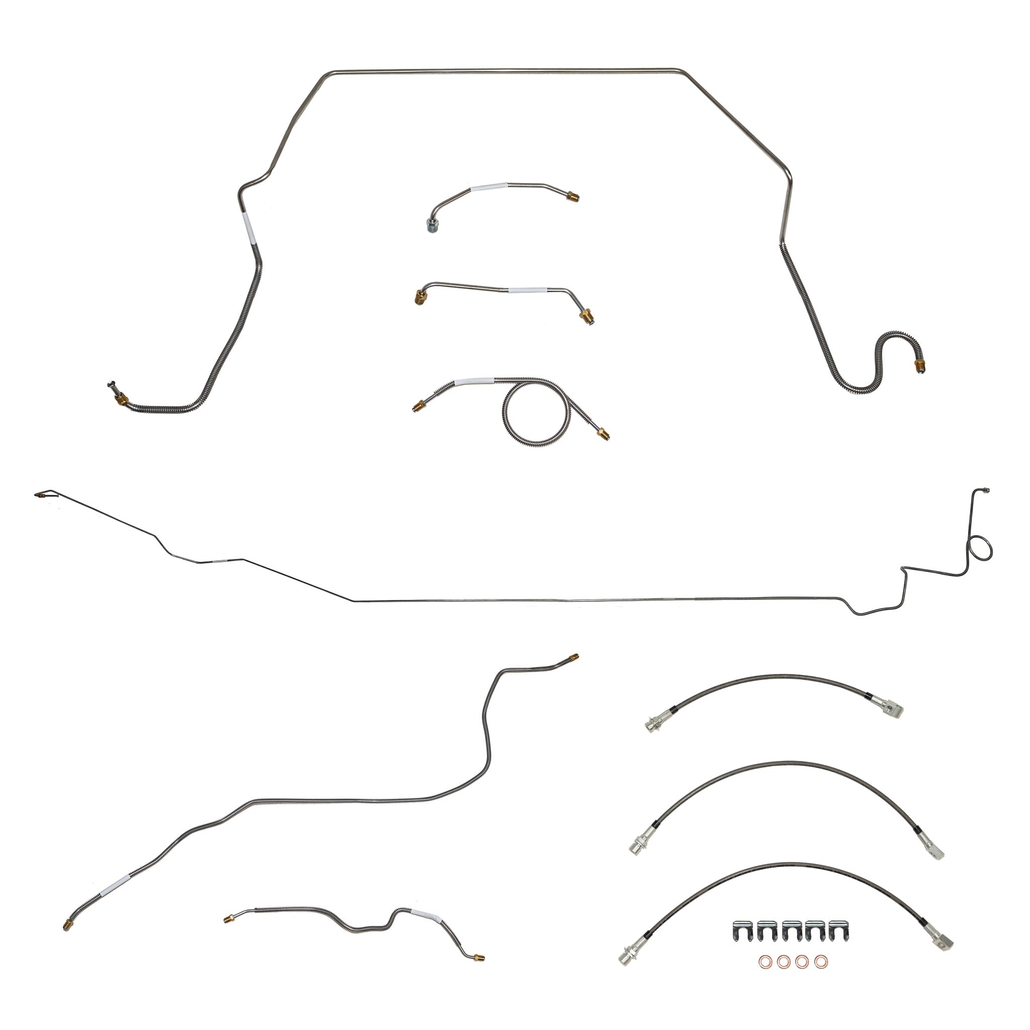 1974-80 International Scout II; Complete Brake Line and Hose Kit; Steel - SSTubes