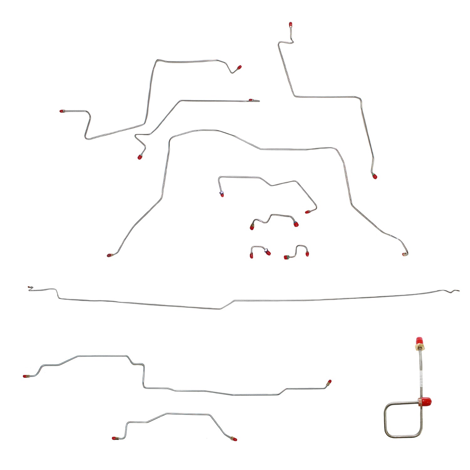 CBK0142SS - 95-97 Ram 1500, 4 WD, All ABS, Quad Cab, Long Bed Brake Line Kit; Stainless - SSTubes