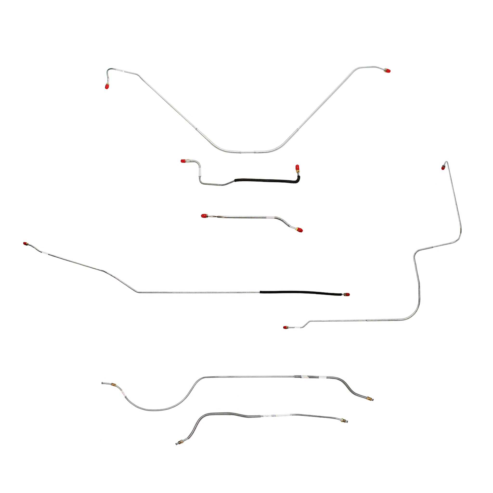 55 Thunderbird, Standard Brakes, Brake Line Set; Steel - SSTubes