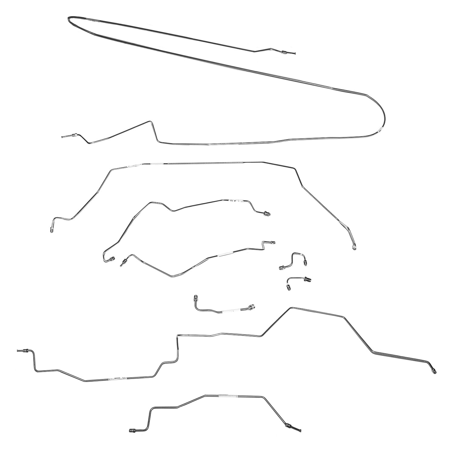 94-97 Ram 1500, 2 WD, Rear ABS, Reg Cab, Long Bed Brake Line Kit; Steel - SSTubes