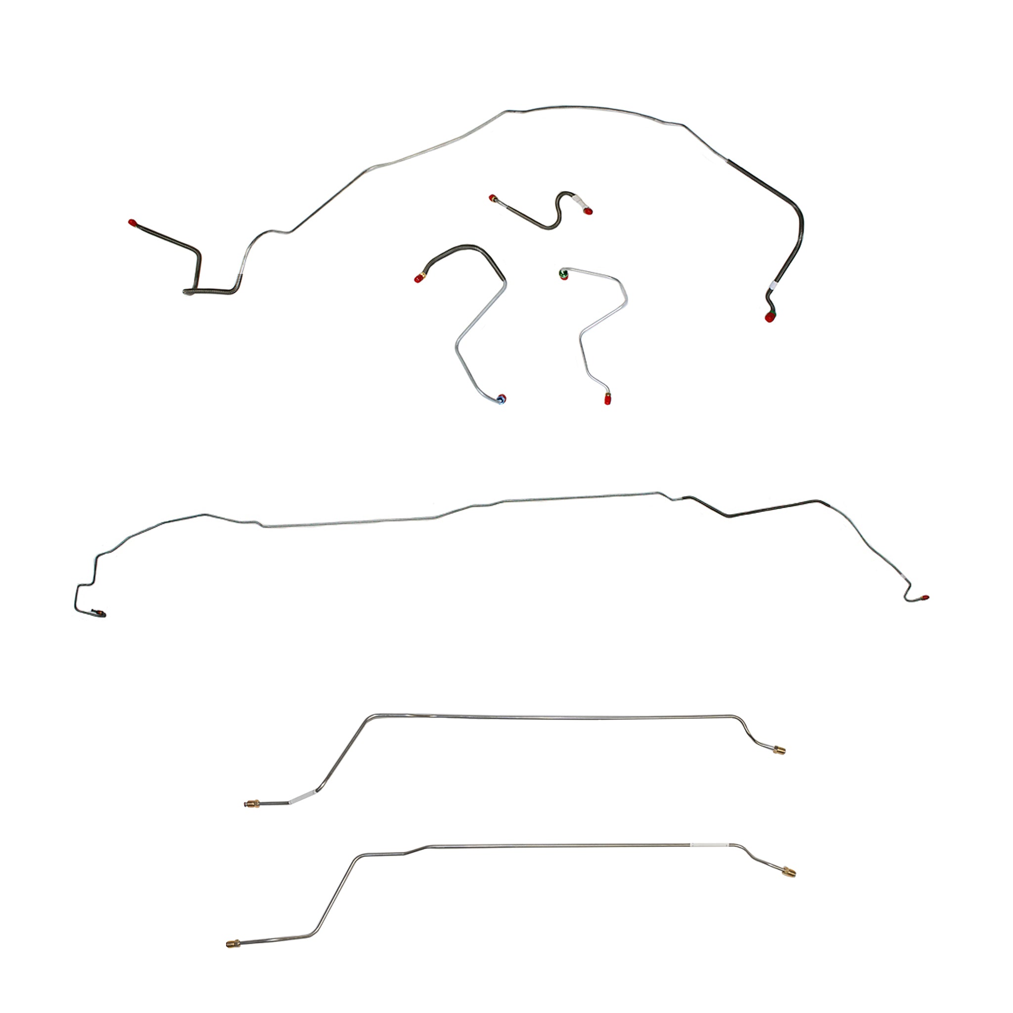 67 Chevy Malibu/ Chevelle Convertible Super Sport with Manual Drum Brakes, Complete Brake Line Kit; Stainless - SSTubes