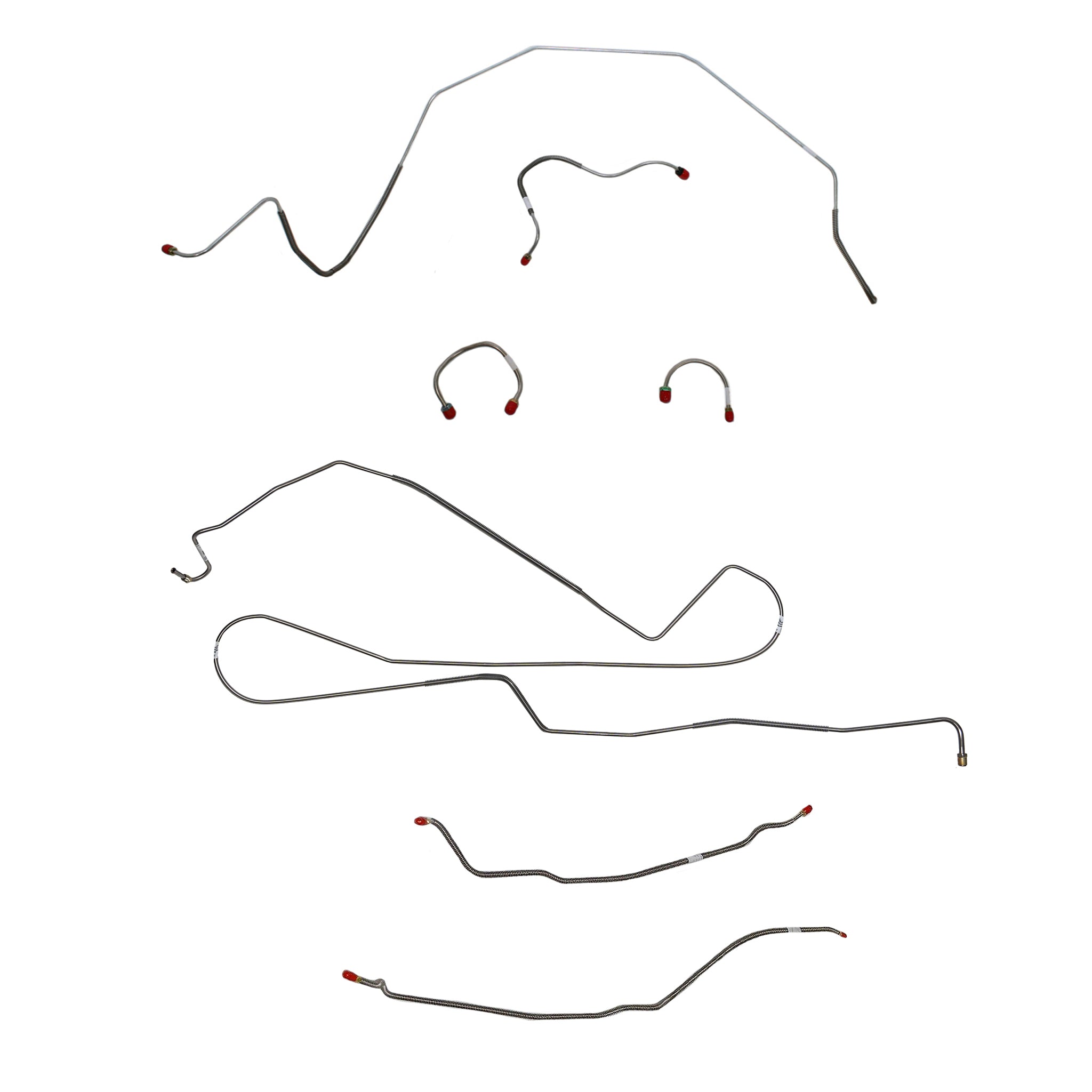 1968 Chevy II (Nova) w/ Standard Disc, Single Leaf Rear Spring; Complete Brake Line Kit; Stainless - SSTubes