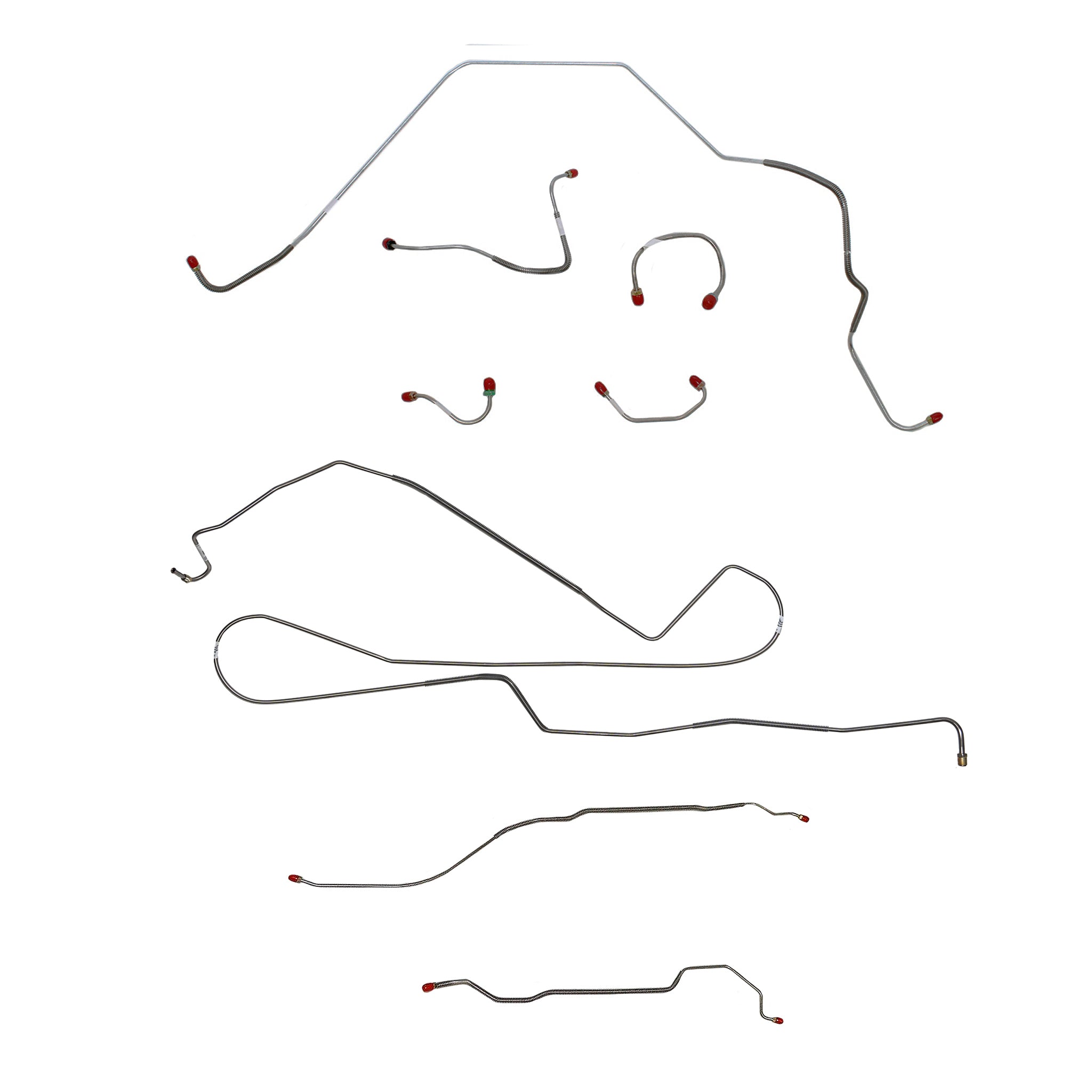 1968 Chevy II (Nova) w/ Standard Disc, Multi-Leaf Rear Spring; Complete Brake Line Kit; Stainless - SSTubes