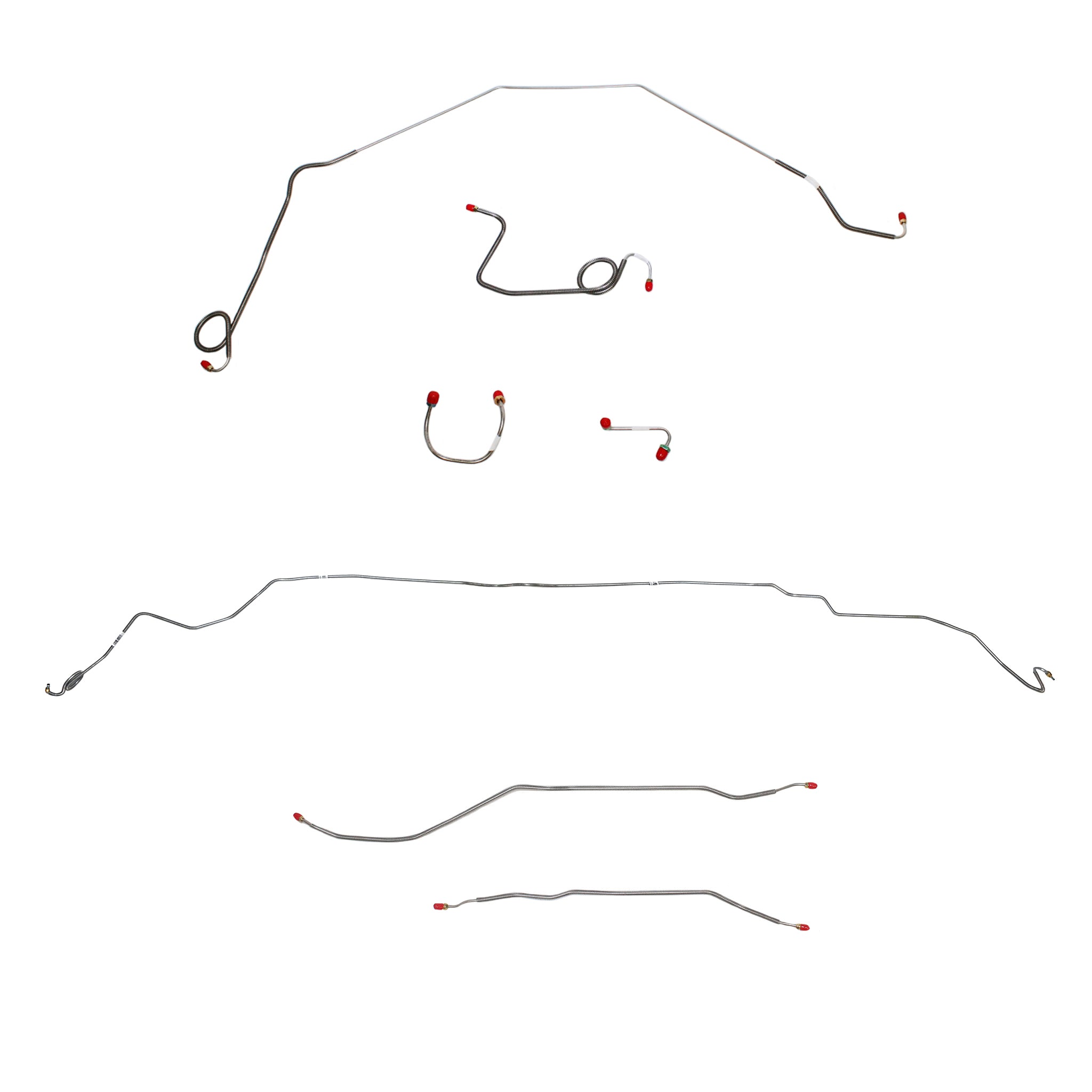 1969 Chevy Nova w/ Power Drum Brakes, Rear Drum; Complete Brake Line Kit; Stainless - SSTubes