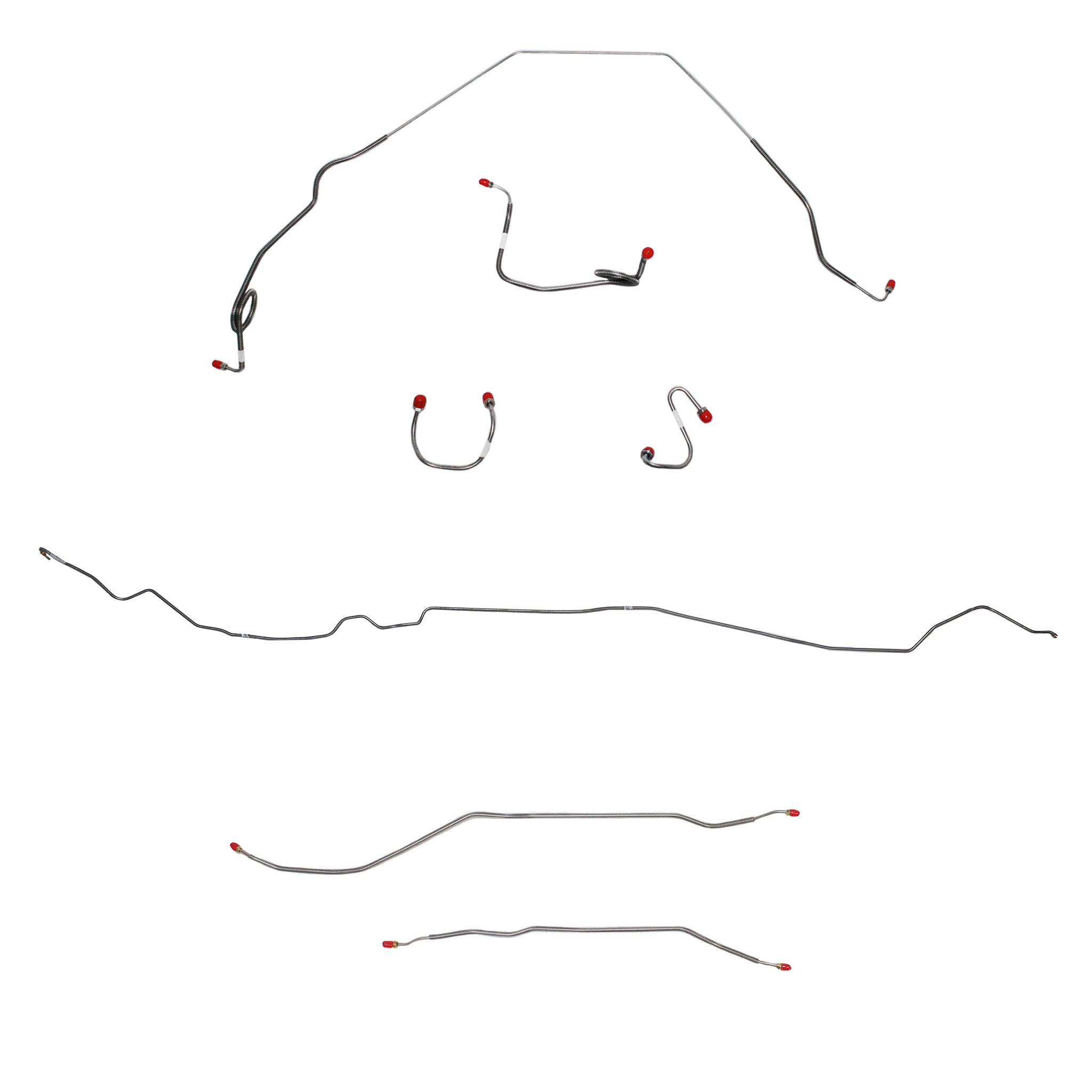 1970 Chevy Nova w/ Standard Drum Brakes; Complete Brake Line Kit; Stainless - SSTubes