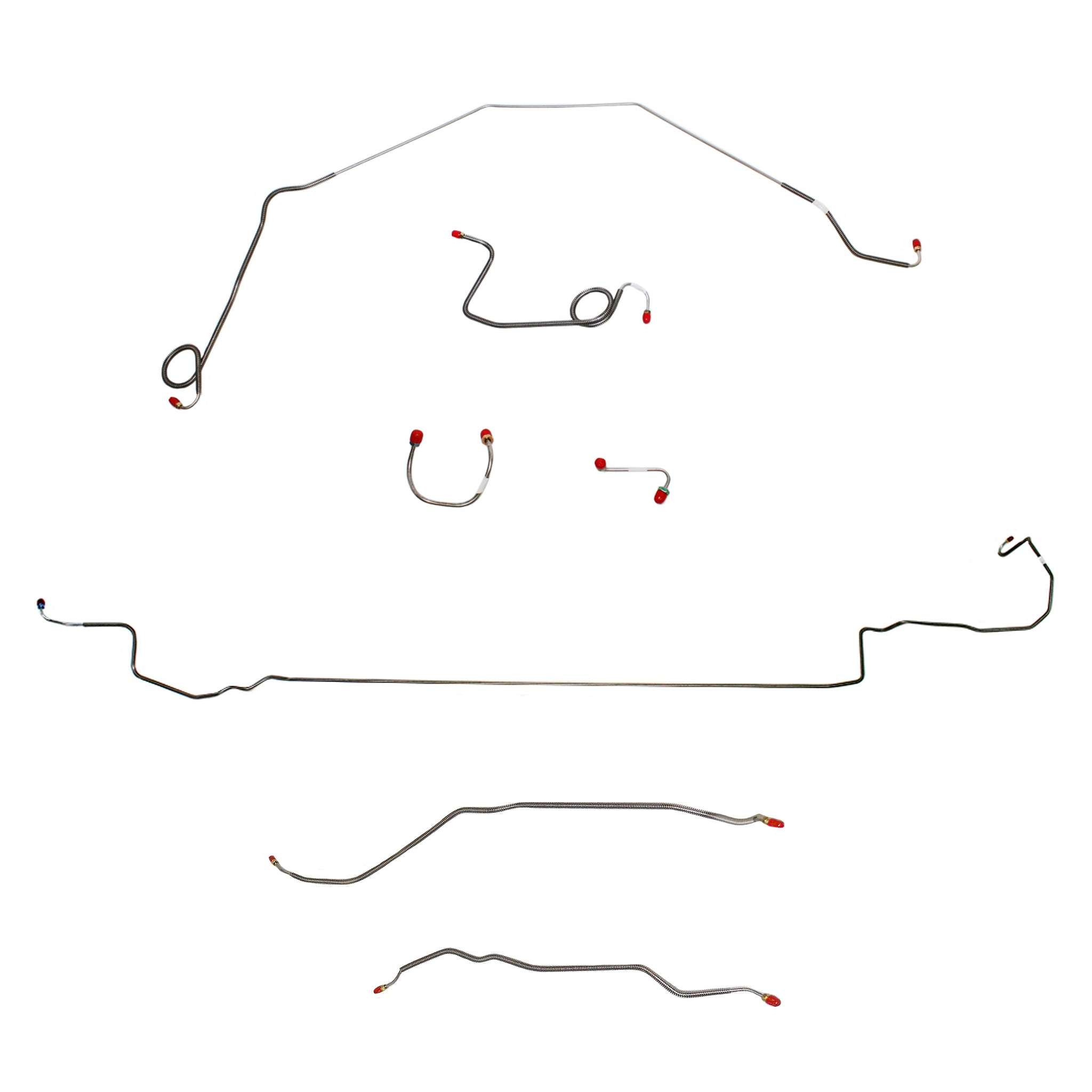 1971-73 Chevy Nova w/ Power Drum Brakes, Rear Drum; Complete Brake Line Kit; Stainless - SSTubes