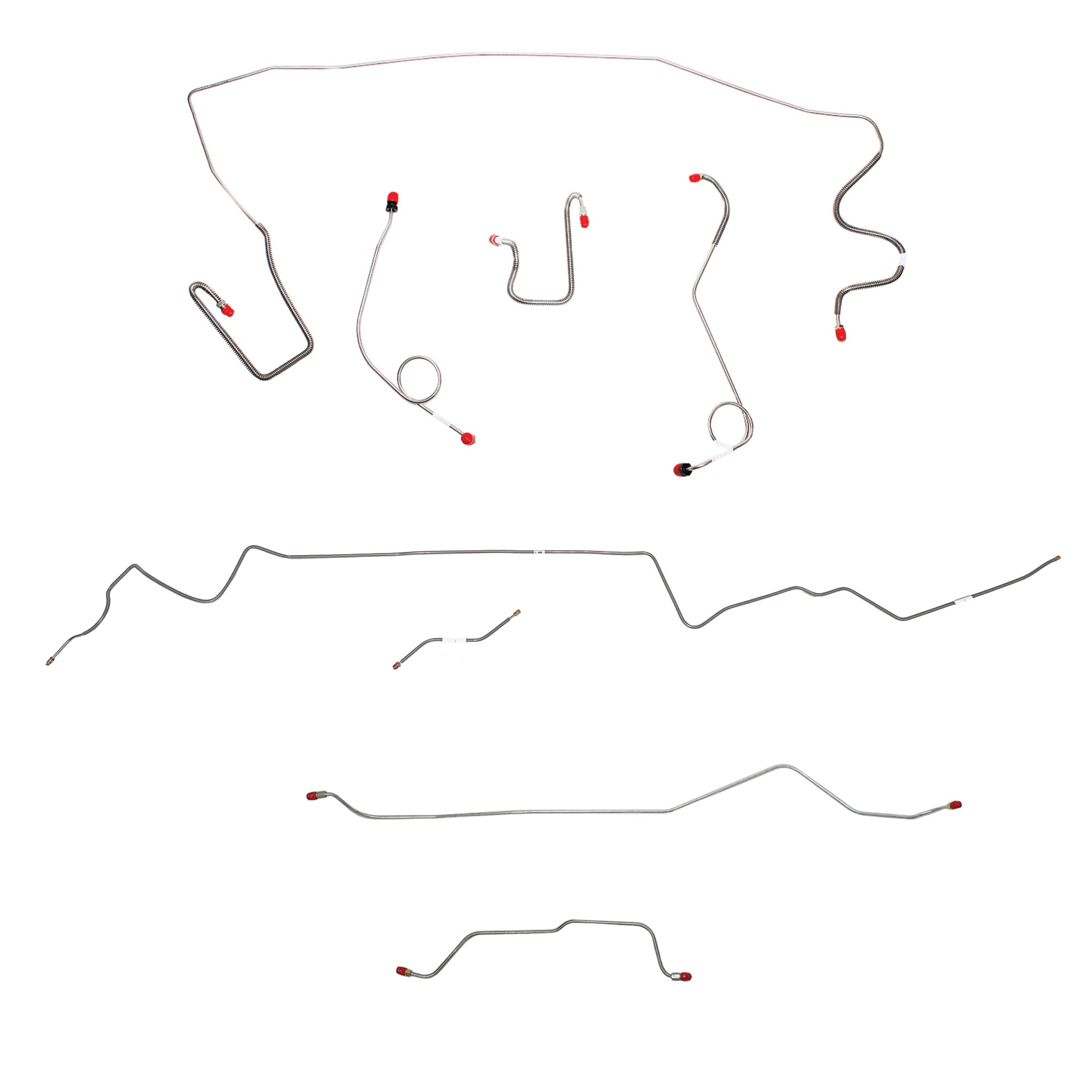 1967 MOPAR A-body w/ Standard Drum, 7-1/4'' or 8-1/4'' Axle; Complete Brake Line Kit; Steel - SSTubes