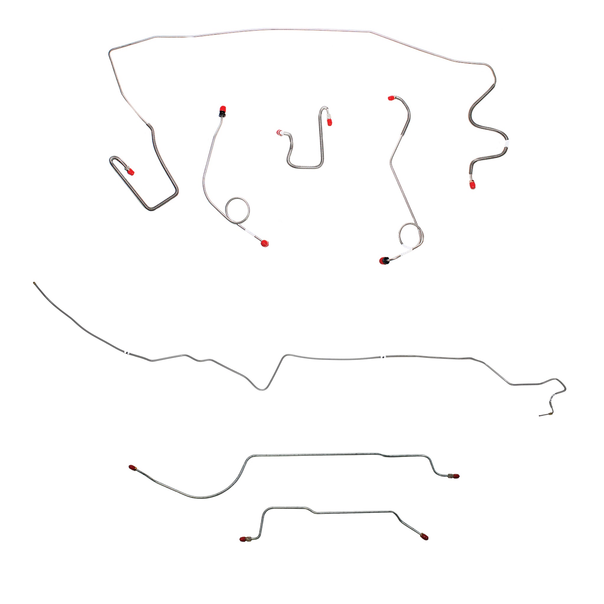 1967 MOPAR A-body w/ Standard Drum, 8-3/4'' Axle; Complete Brake Line Kit; Steel - SSTubes