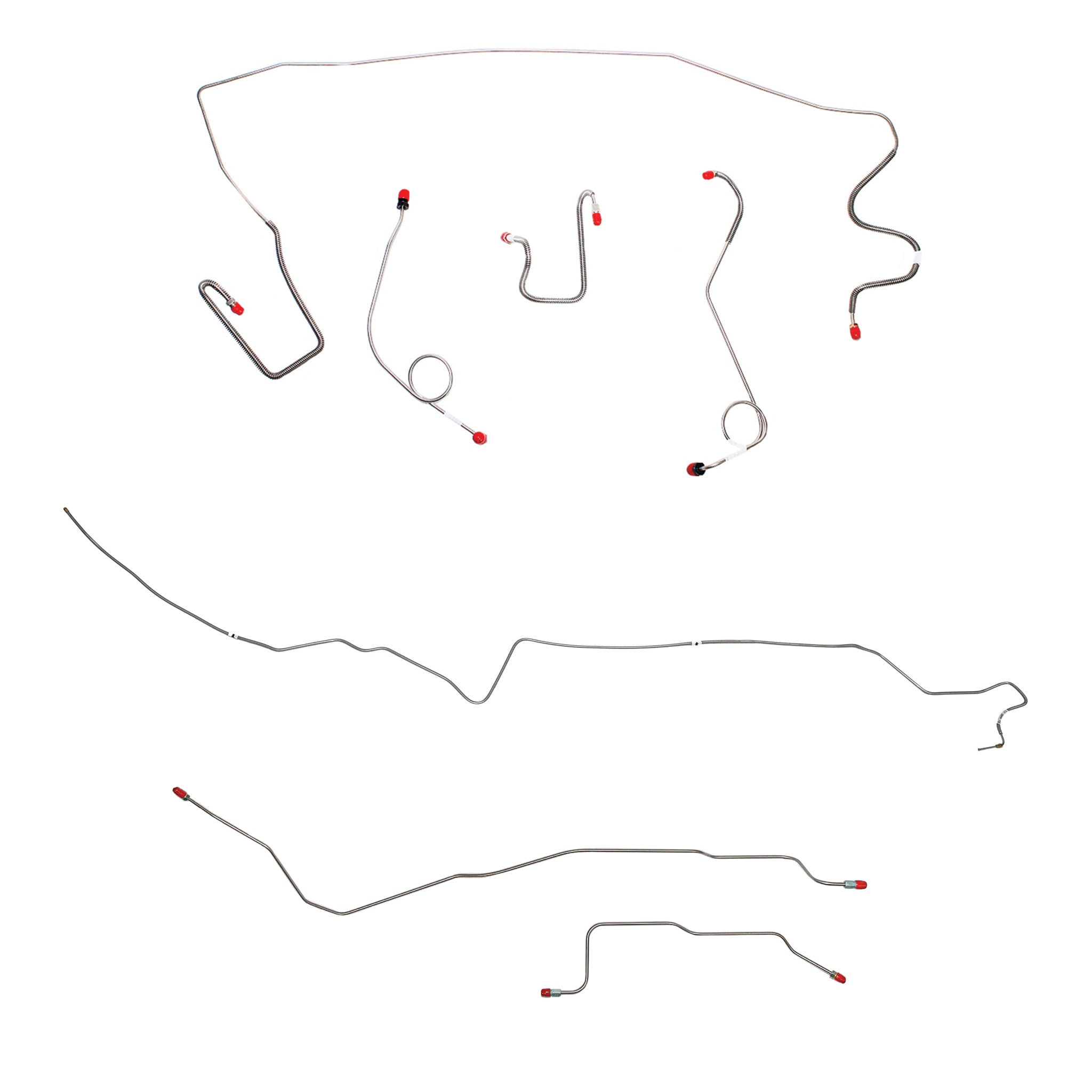 1967 MOPAR A-body w/ Standard Drum, Dana Axle; Complete Brake Line Kit; Steel - SSTubes