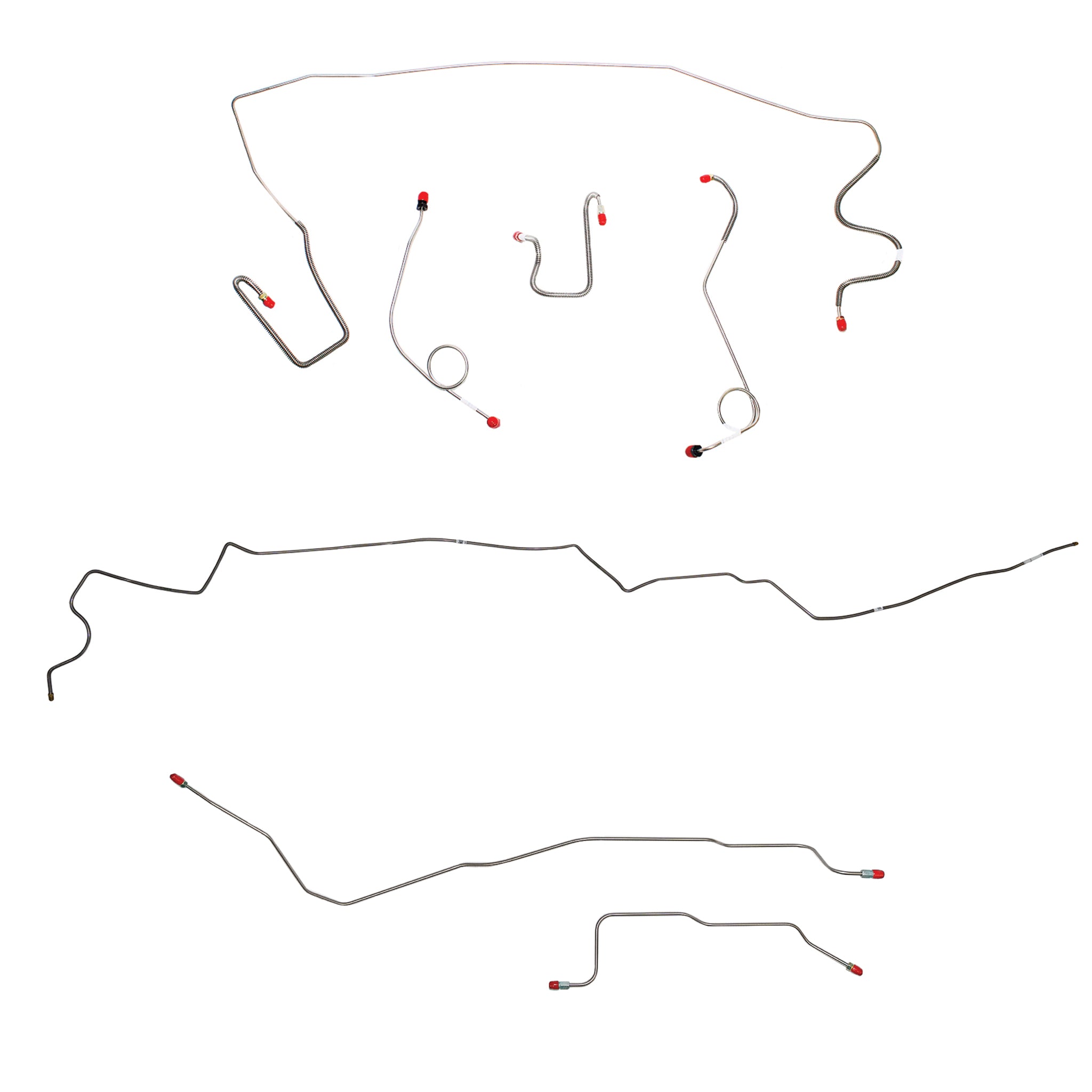 1967 MOPAR A-body w/ Power Drum, 7-1/4'' or 8-1/4'' Axle, 108'' Wheel Base; Complete Brake Line Kit; Steel - SSTubes