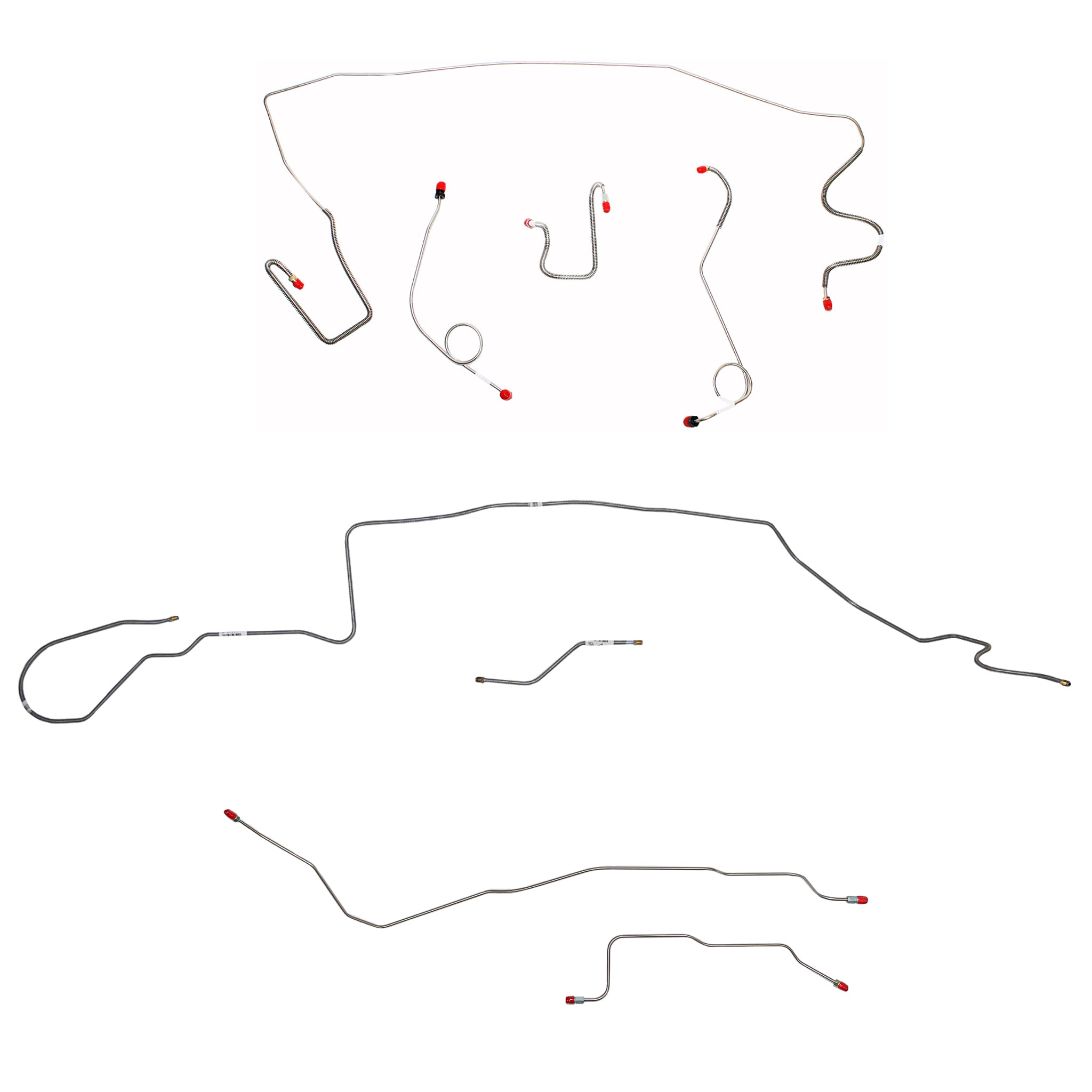 1967 MOPAR A-body w/ Standard Disc, Dana Axle, 108'' Wheel Base; Complete Brake Line Kit; Steel - SSTubes