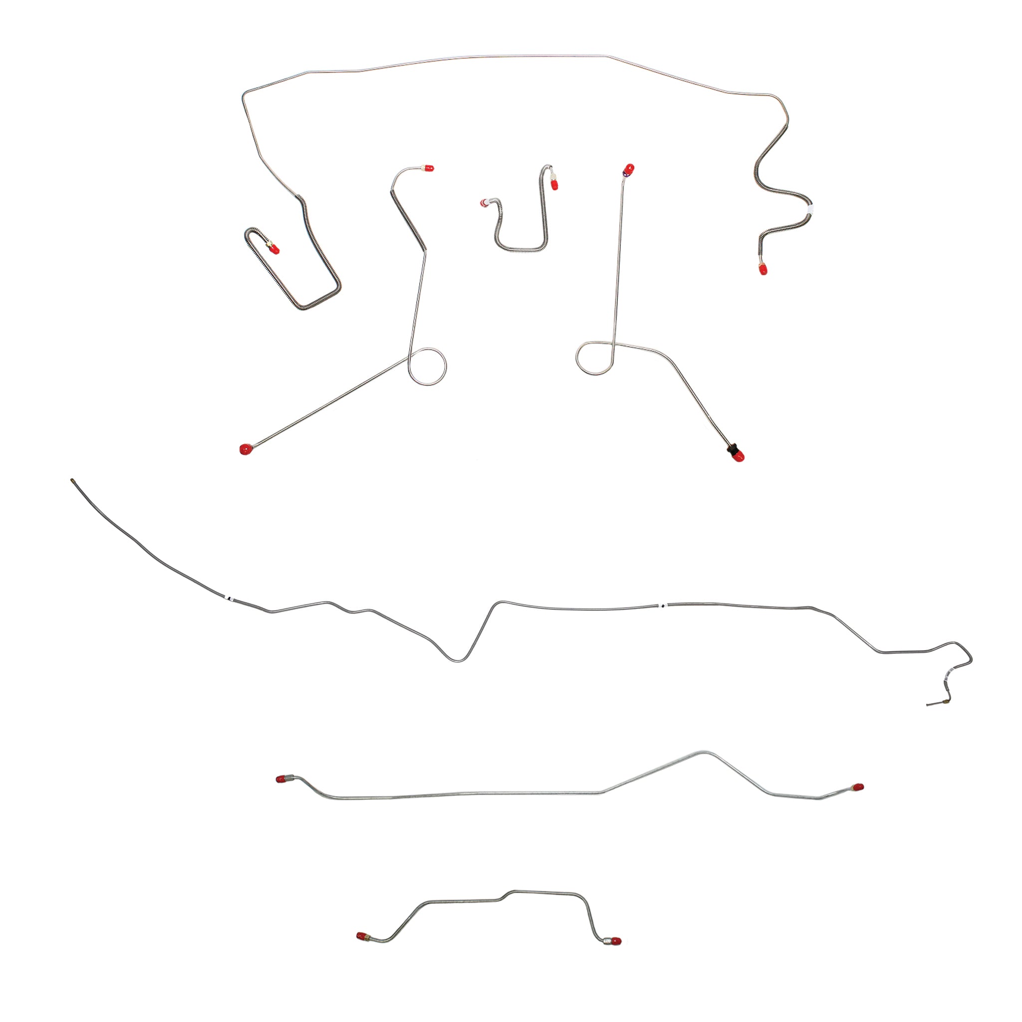 1967 MOPAR A-body w/ Power Drum, 7-1/4'' or 8-1/4'' Axle; Complete Brake Line Kit; Steel - SSTubes