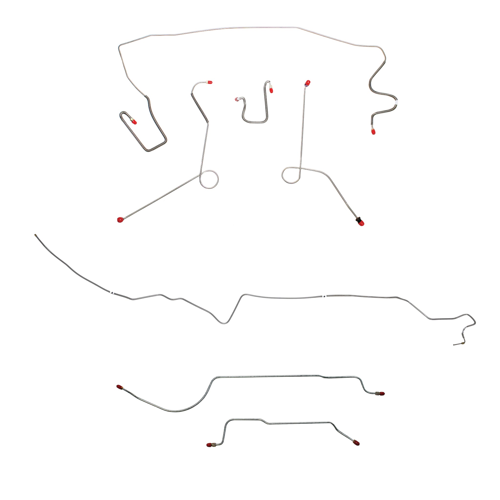 1967 MOPAR A-body w/ Power Drum, 8-3/4'' Axle; Complete Brake Line Kit; Steel - SSTubes