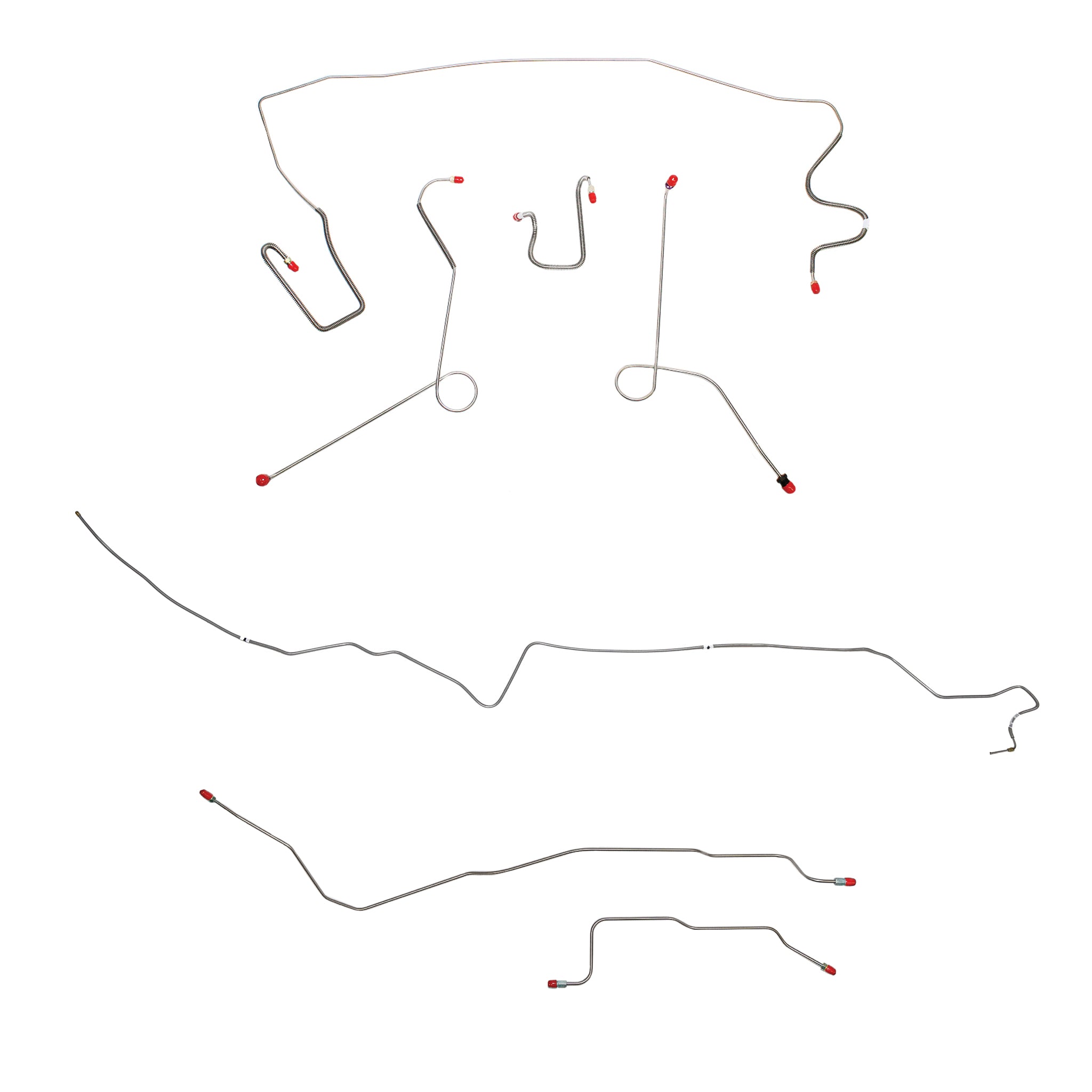 1967 MOPAR A-body w/ Power Drum, Dana Axle; Complete Brake Line Kit; Steel - SSTubes