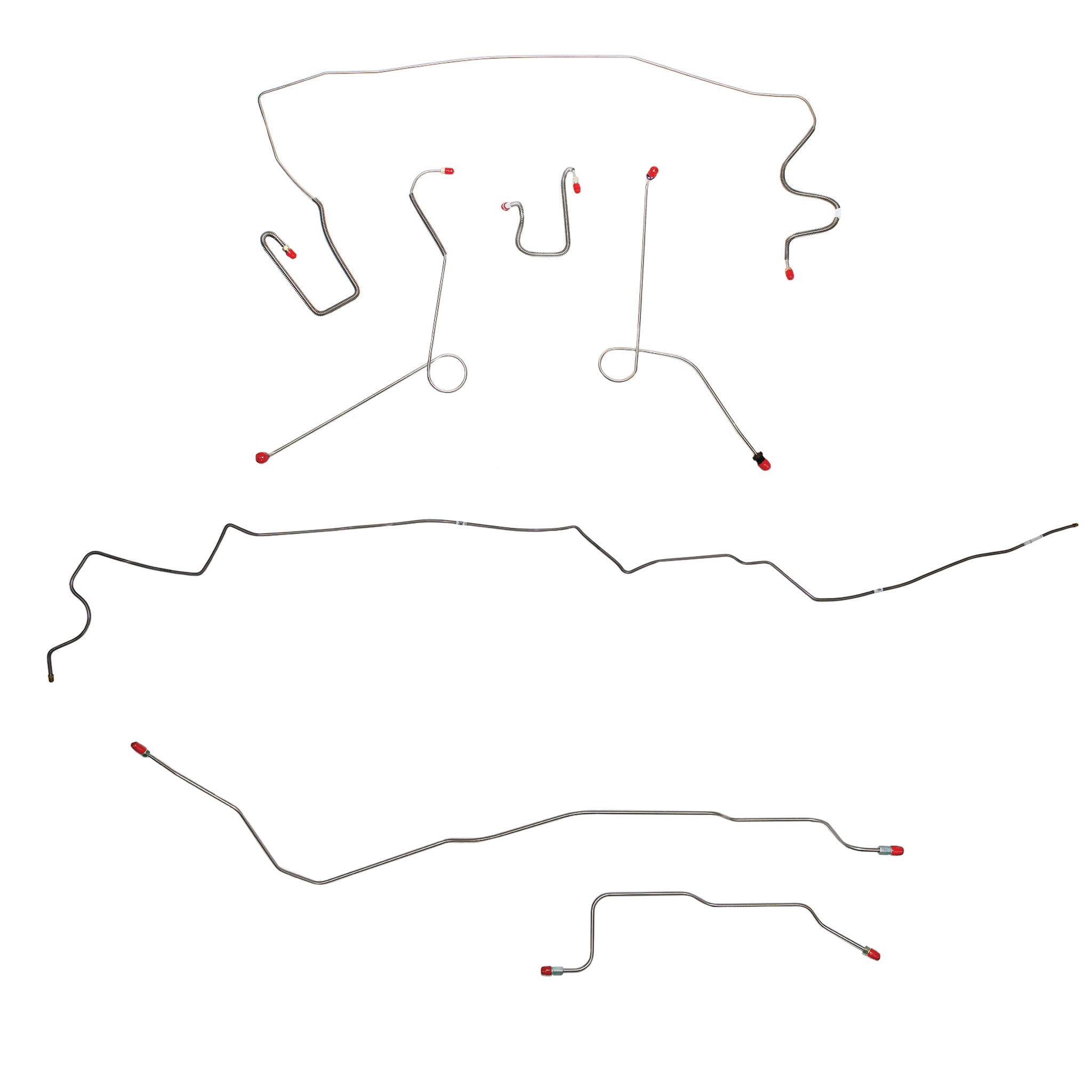 1967 MOPAR A-body w/ Power Drum, Dana Axle, 108'' Wheel Base; Complete Brake Line Kit; Steel - SSTubes