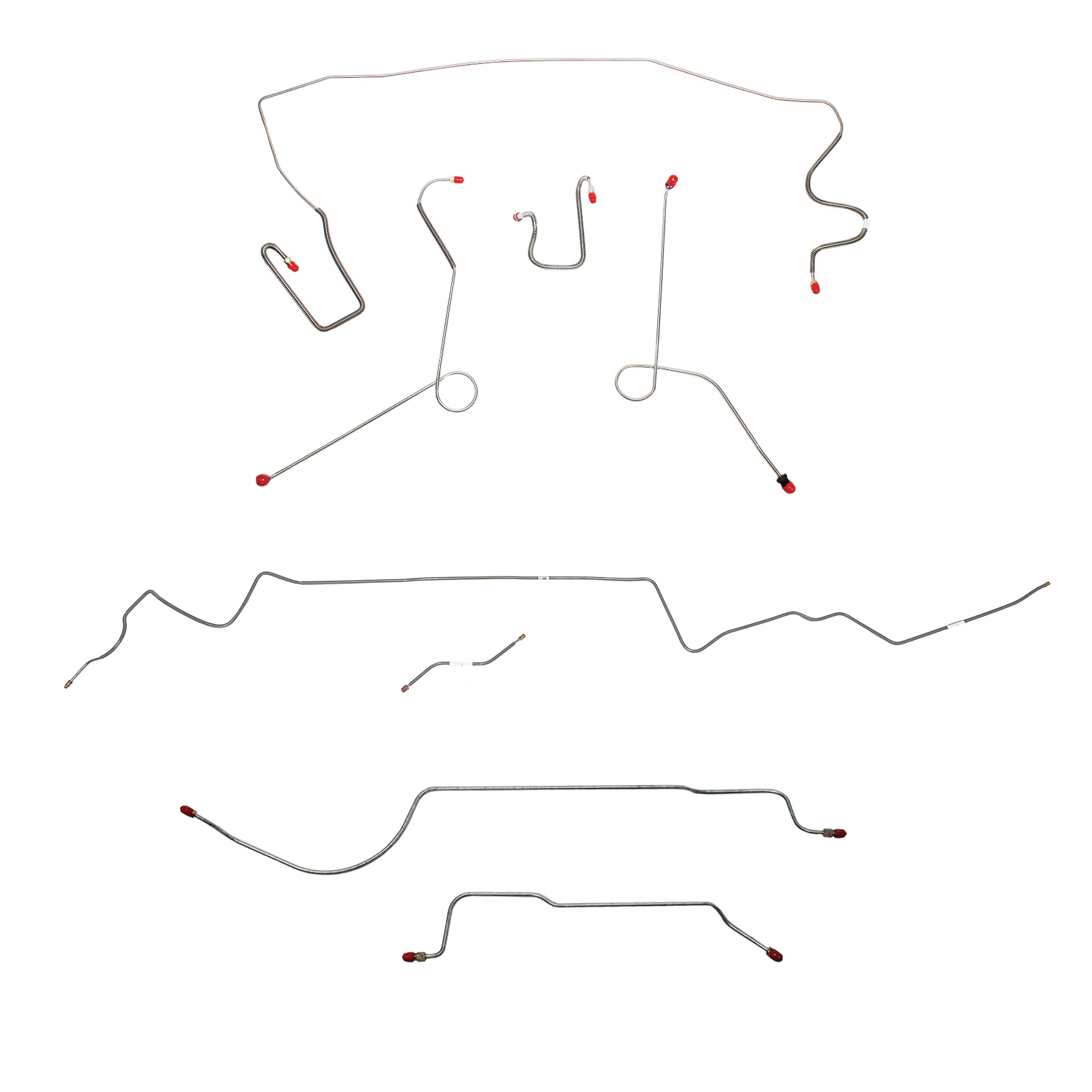 1967 MOPAR A-body w/ Power Disc, 8-3/4'' Axle; Complete Brake Line Kit; Stainless - SSTubes