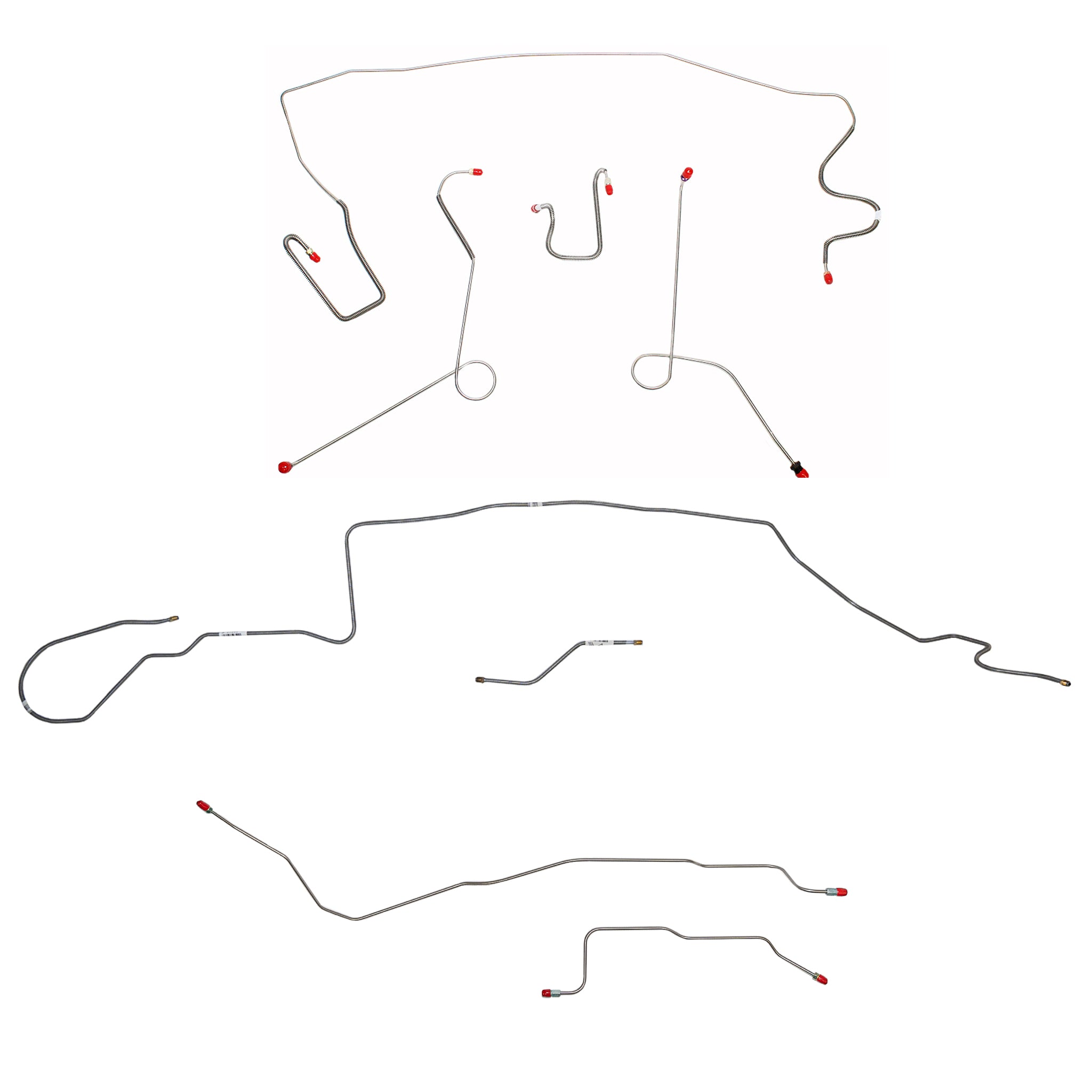 1967 MOPAR A-body w/ Power Disc, Dana Axle, 108'' Wheel Base; Complete Brake Line Kit; Steel - SSTubes