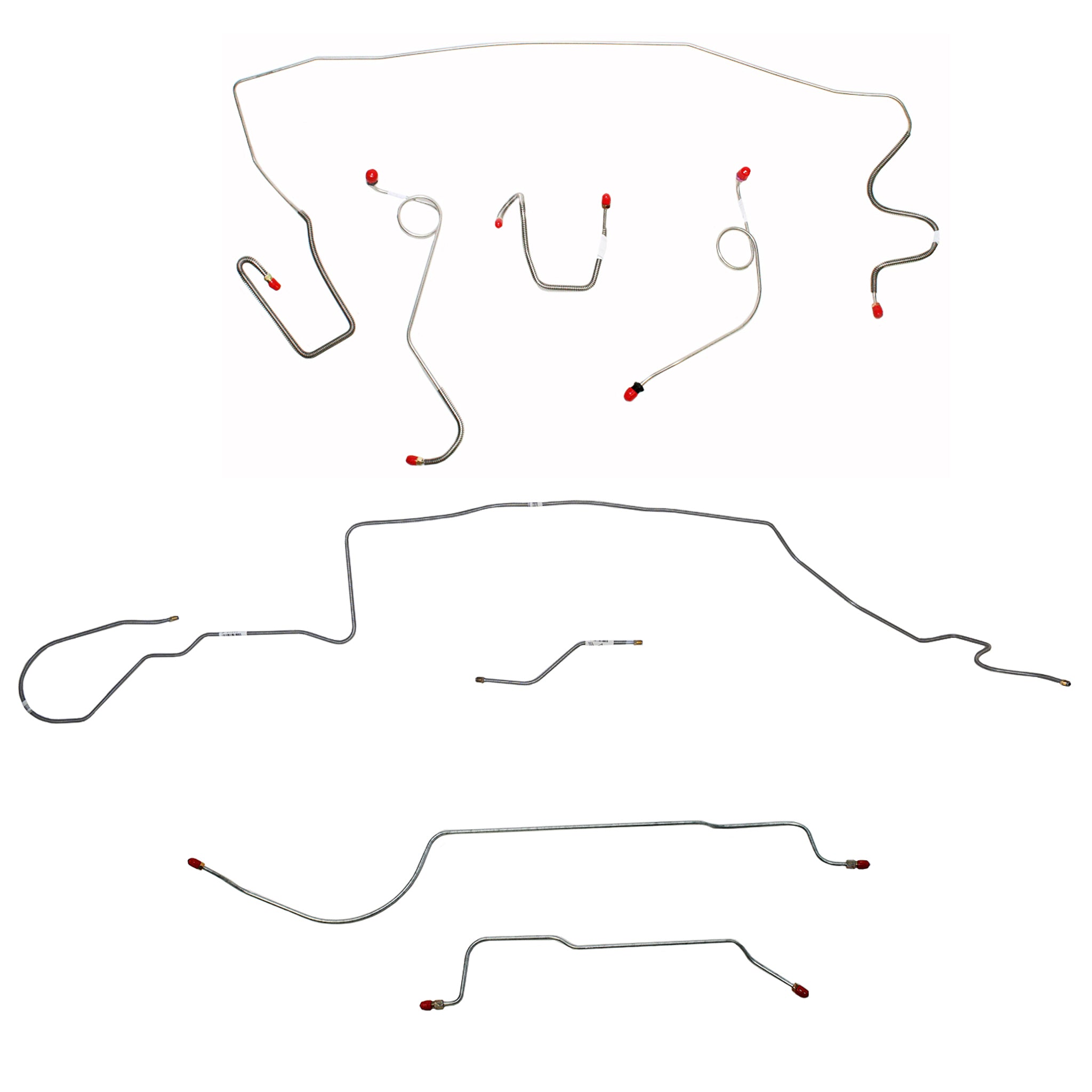 1968-69 MOPAR A-body w/ Standard Disc, 8-3/4'' Axle, 108'' Wheel Base; Complete Brake Line Kit; Steel - SSTubes