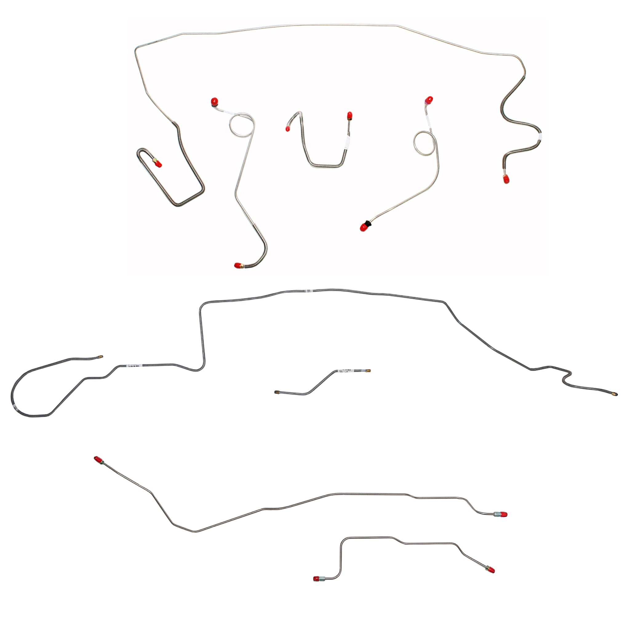 1968-69 MOPAR A-body w/ Standard Disc, Dana Axle, 108'' Wheel Base; Complete Brake Line Kit; Stainless - SSTubes