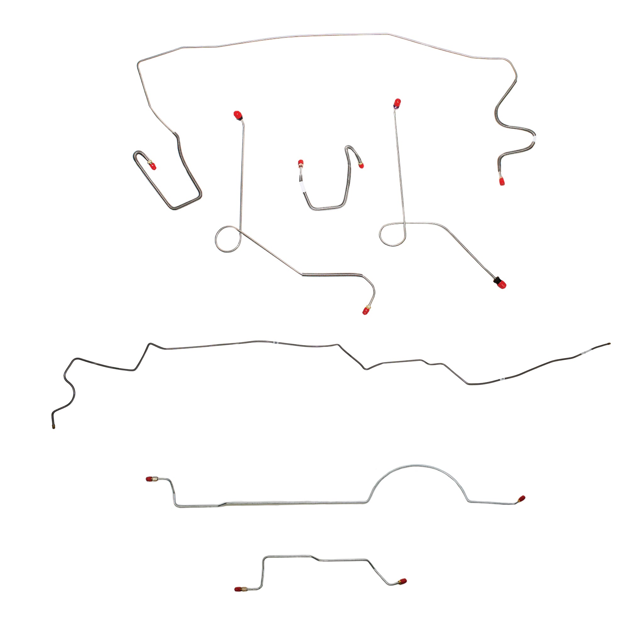 1970 MOPAR A-body w/ Power Drum, 8-3/4'' Axle, 108'' Wheel Base; Complete Brake Line Kit; Steel - SSTubes