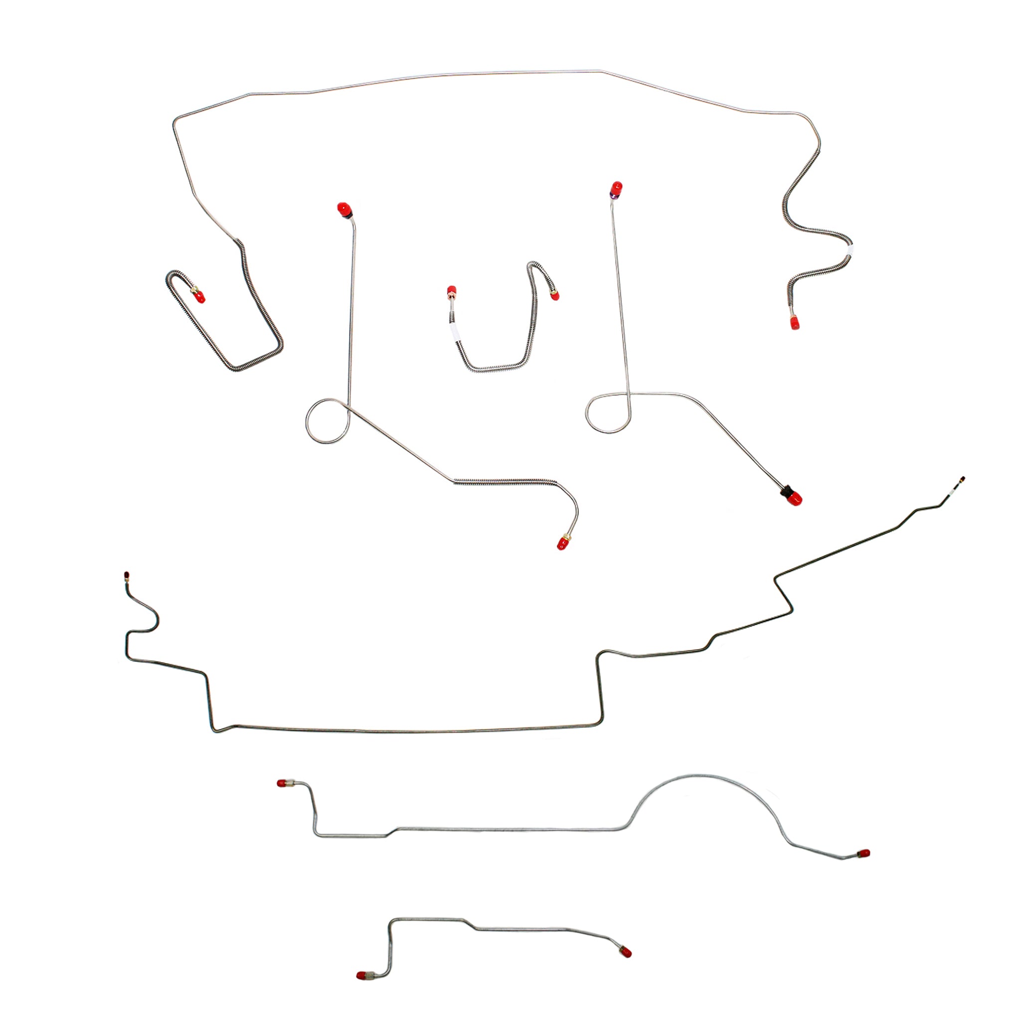 1972 MOPAR A-body w/ Power Brakes, 8-3/4'' Axle, 111'' Wheel Base; Complete Brake Line Kit; Stainless - SSTubes