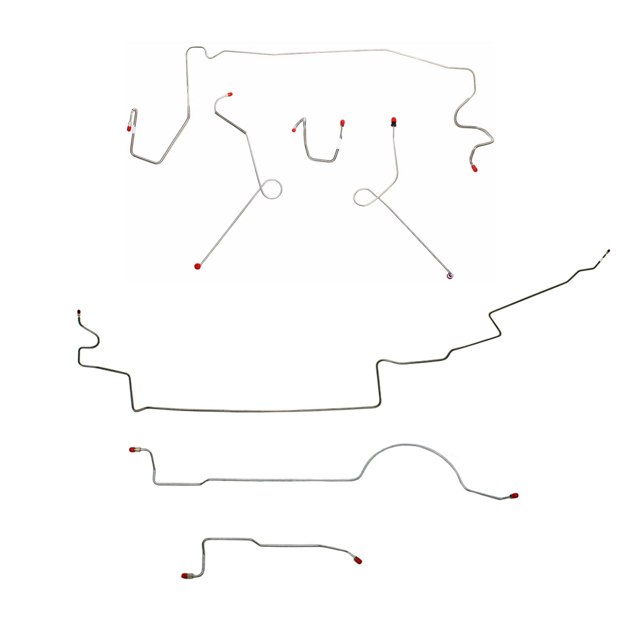 1973 MOPAR A-body complete brake line kit made of steel for 111'' wheelbase vehicles.