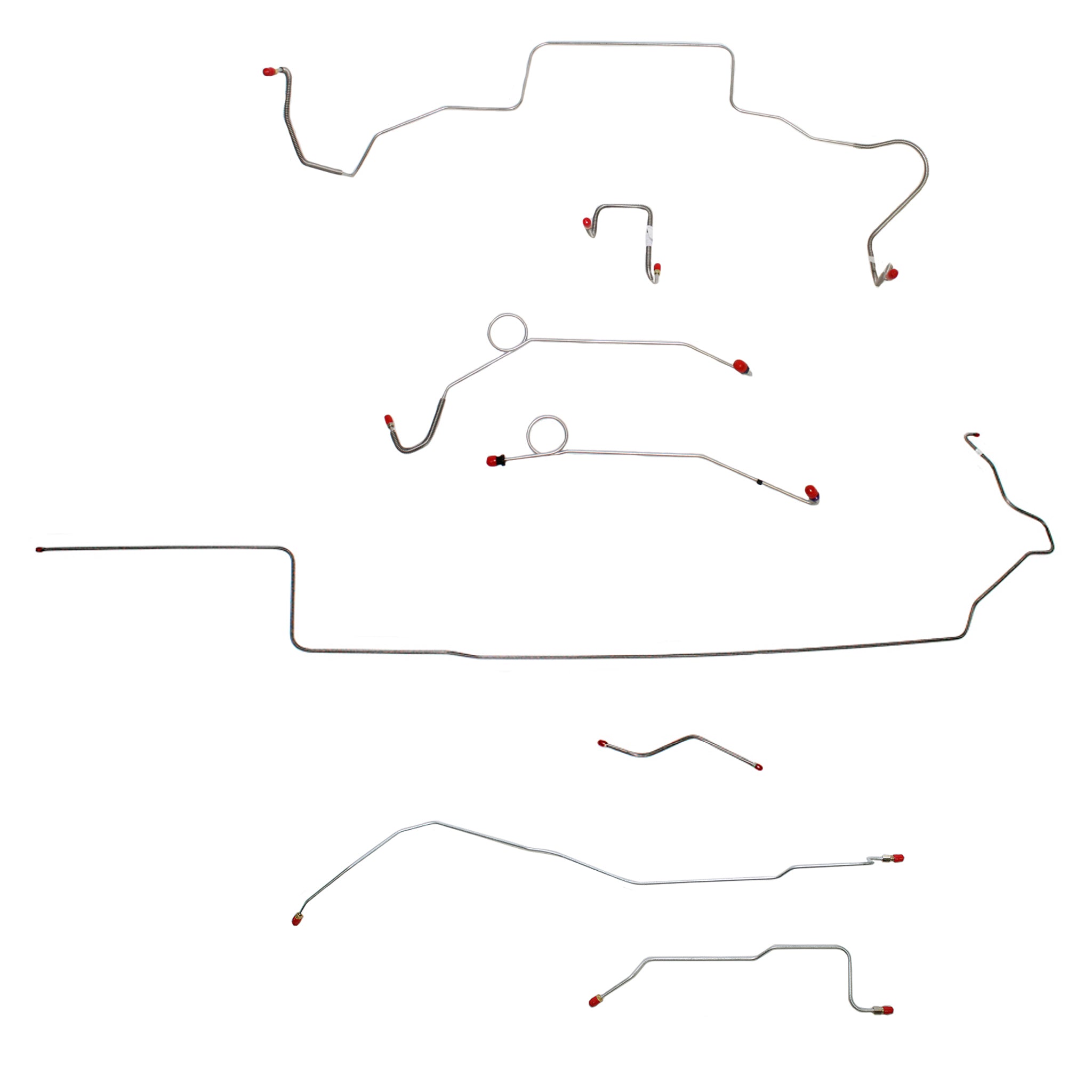 1967 MOPAR B-body w/ Power Disc, Right Front Over Frame, Dana Axle; Complete Brake Line Kit; Stainless - SSTubes