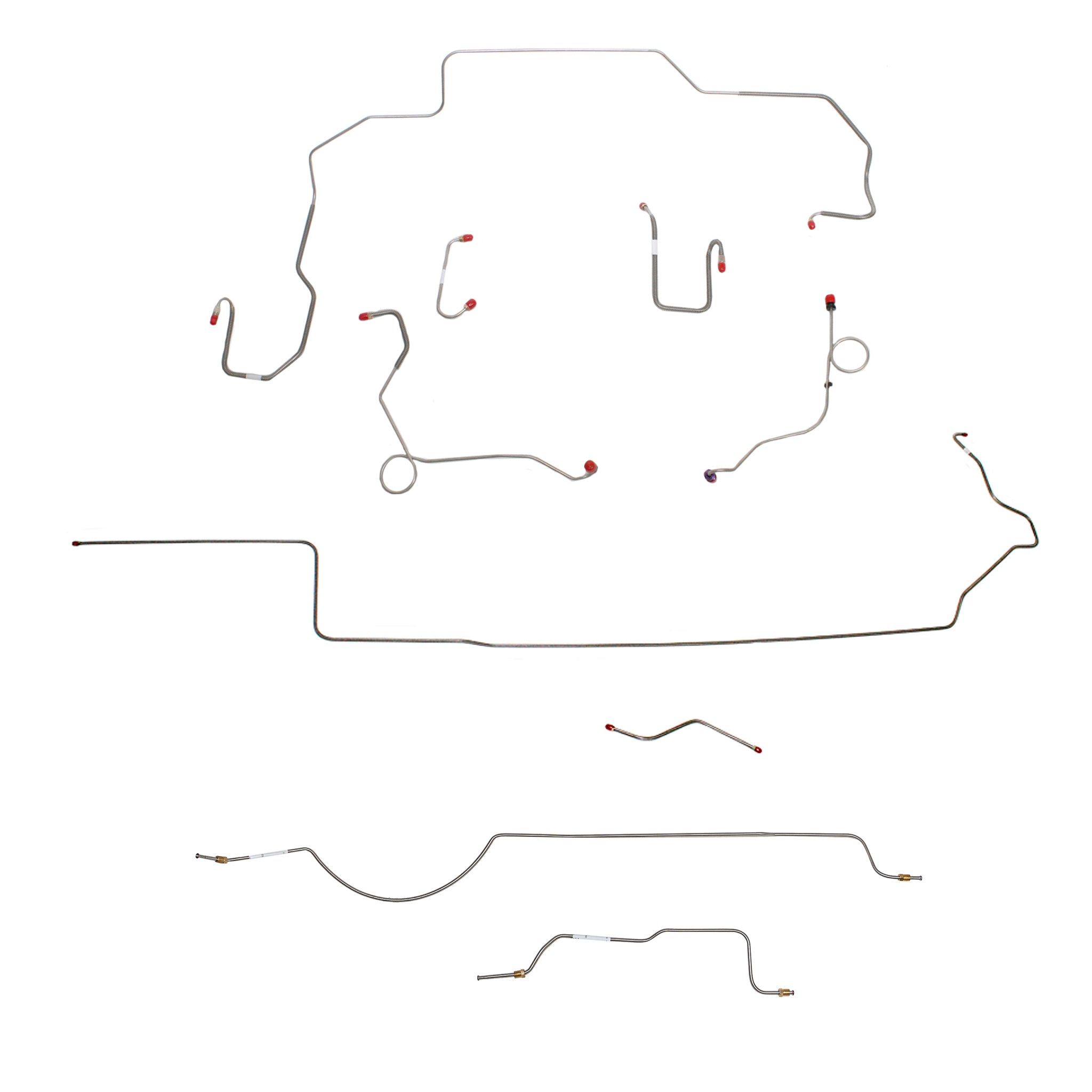 1970 MOPAR B-body w/ Power Disc, 8-3/4'' Axle; Complete Brake Line Kit; Stainless - SSTubes