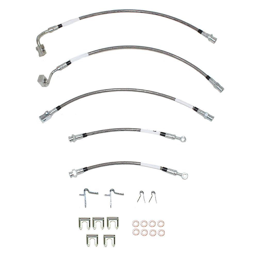 HSK0056SS - 01-05 GM S-Series 4wd with 4 Wheel Disc Brakes; Complete Brake Hose Kit; Stainless