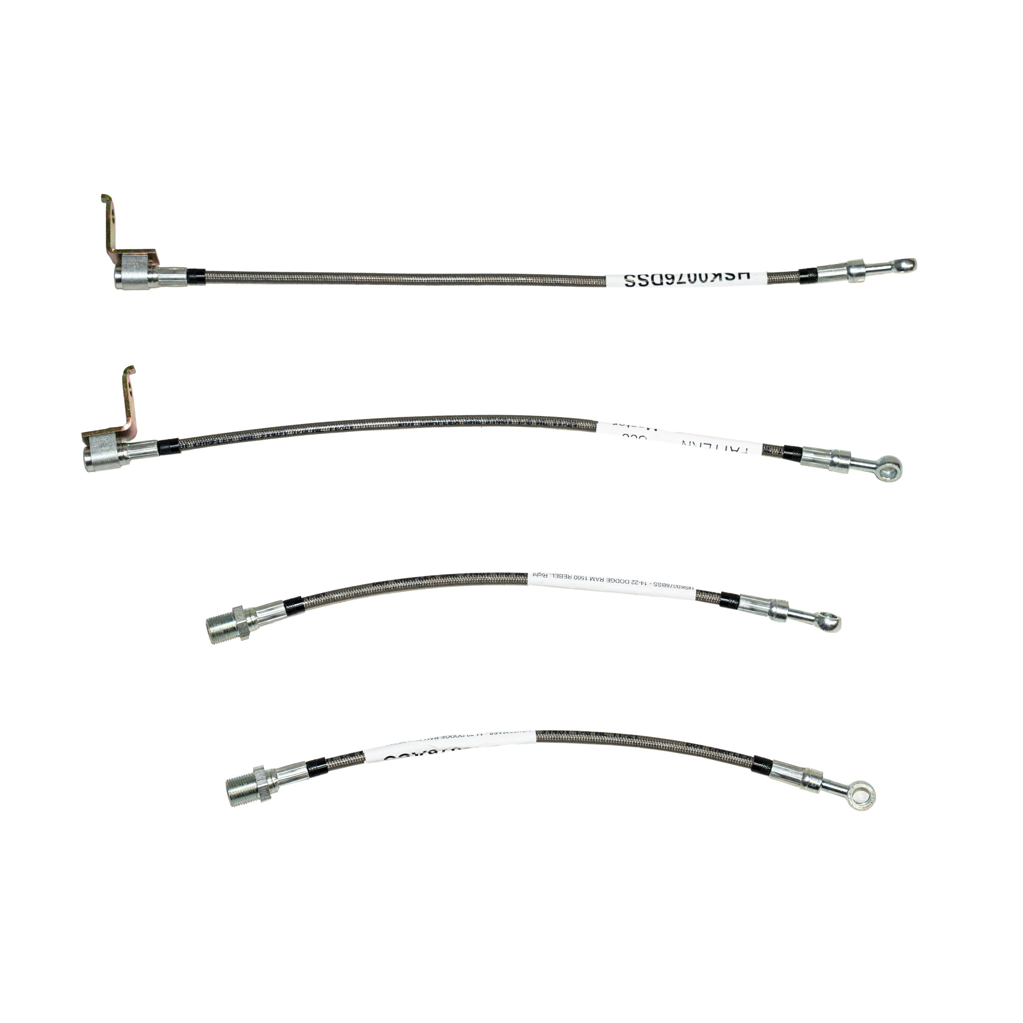 2014-22 Dodge Ram 1500 Rebel; Complete Brake Hose Kit; Braided Stainless