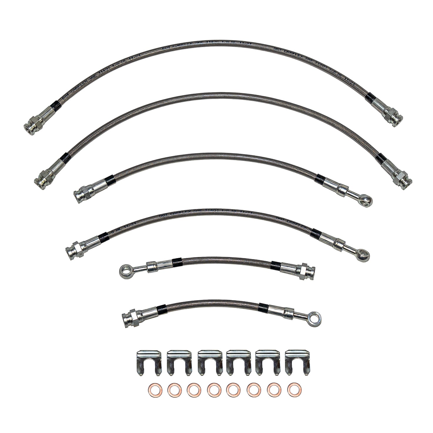 HSK0079SS- 15-22 Chevy Colorado / GMC Canyon Complete Brake Hose Kit; Braided Stainless - SSTubes