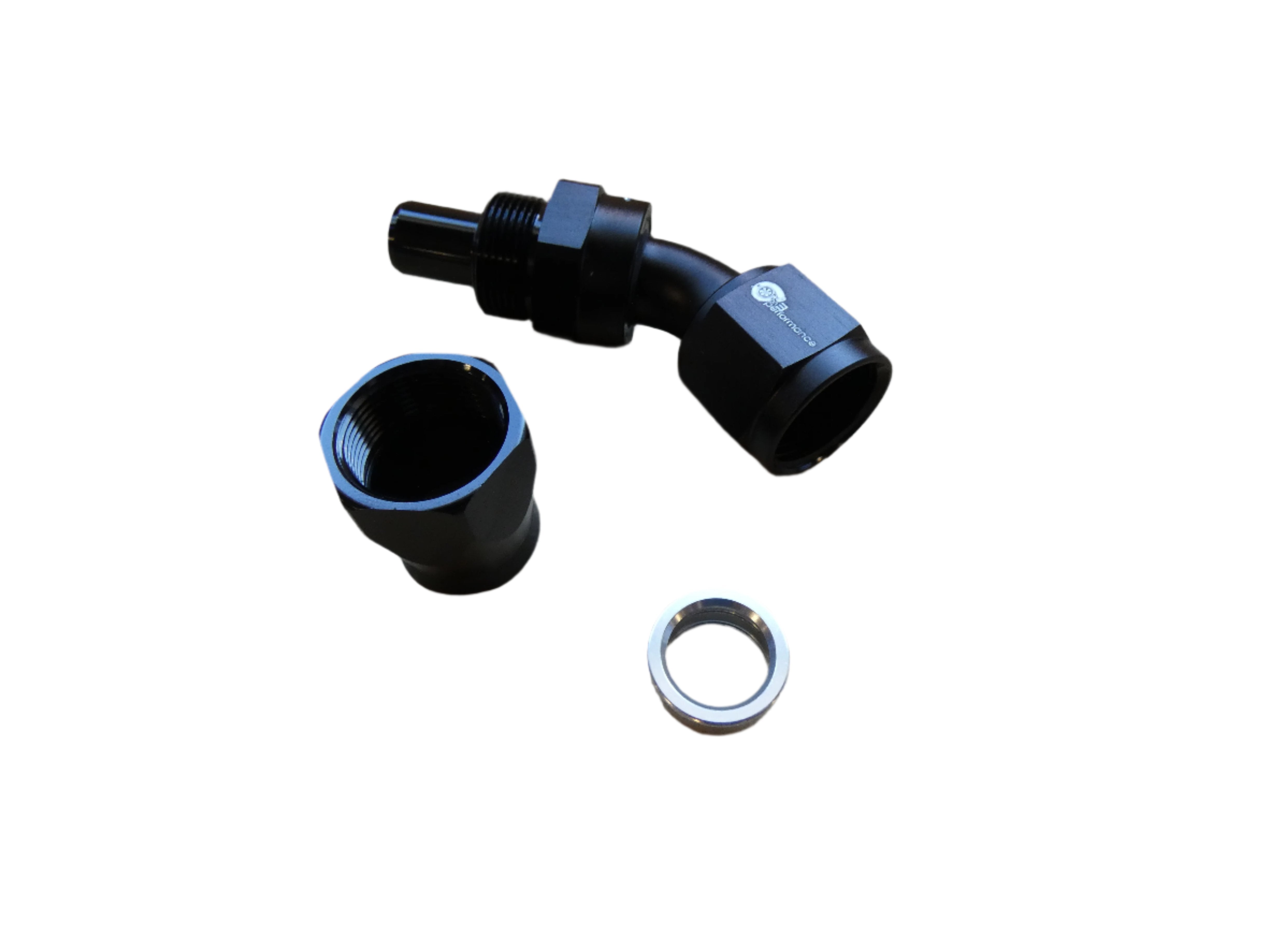 10an PTFE 45° Hose End- Black - SSTubes