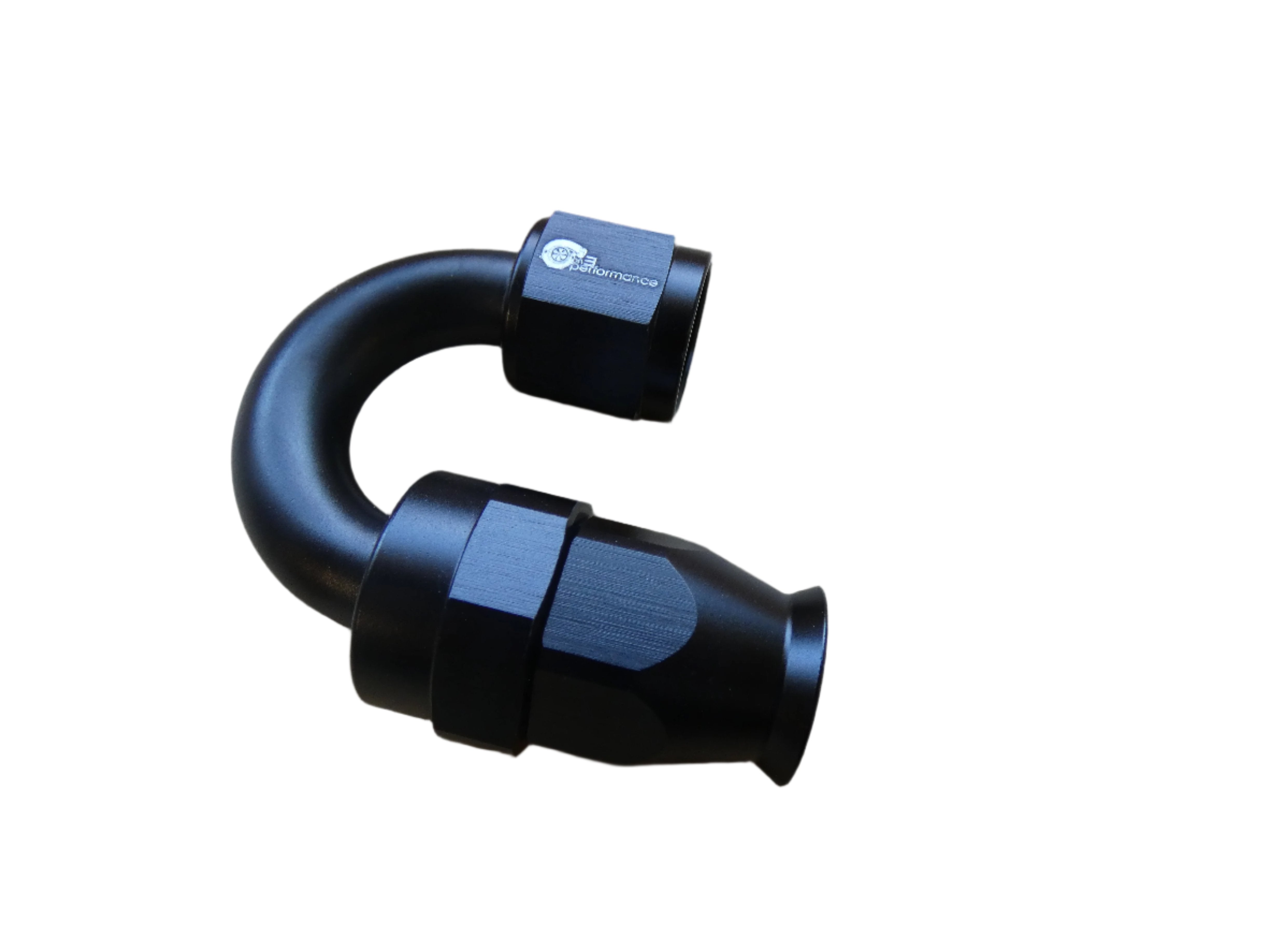 8an PTFE 180° Hose End- Black - SSTubes