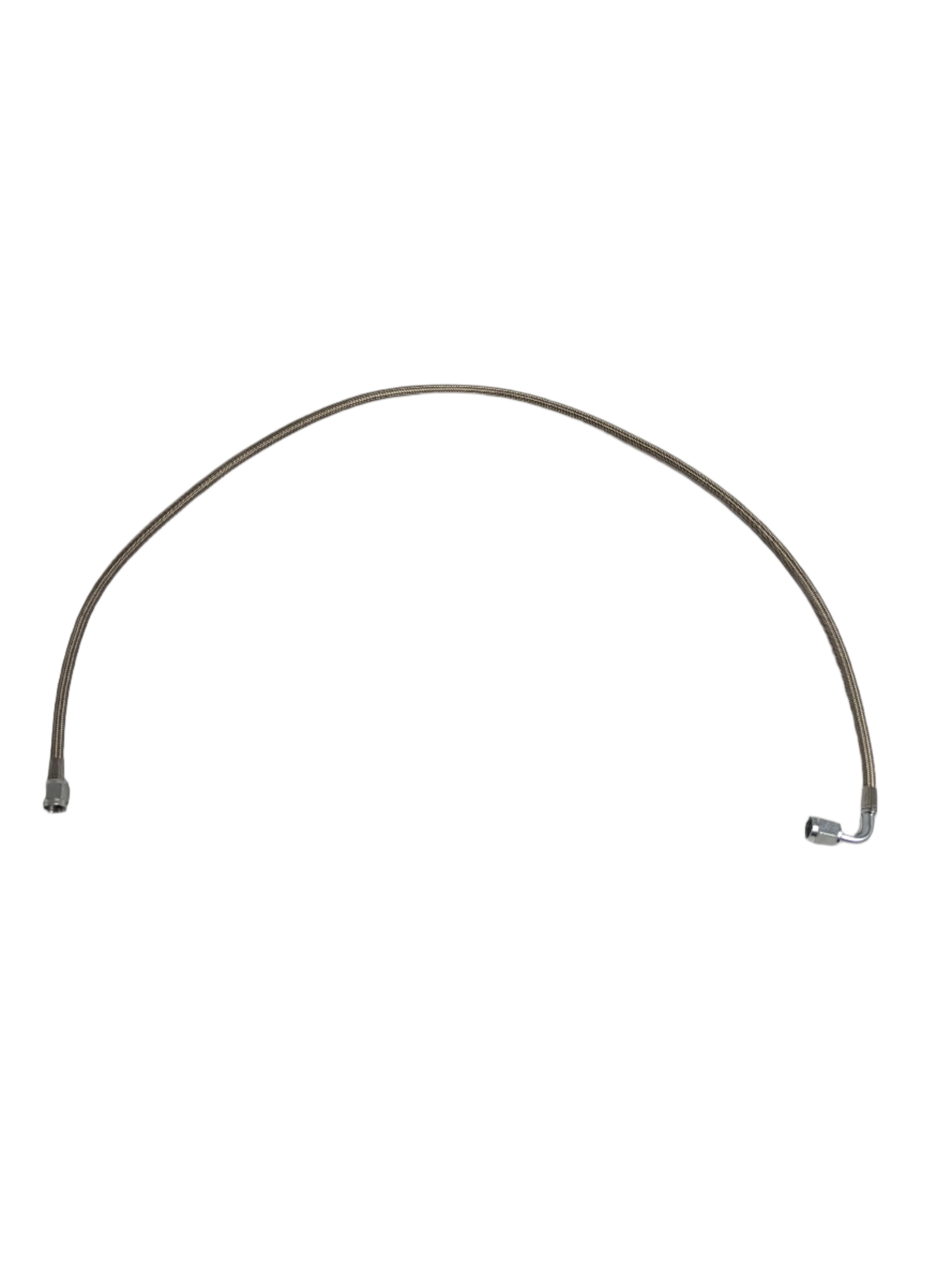 Oil Feed Line- 35" Long- Stainless Steel Braided 4an Crimped Line- straight and 90° - SSTubes