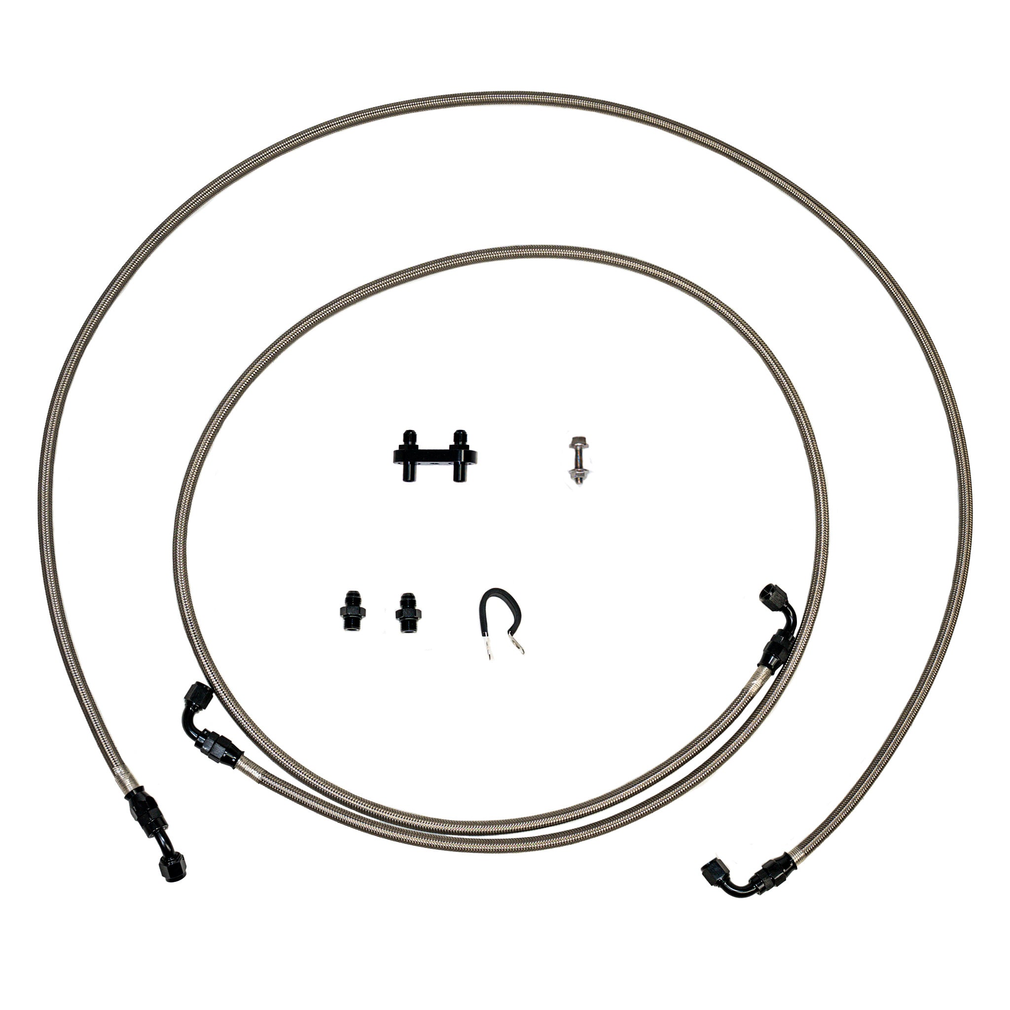 2014-18 Silverado/ Sierra 1500, 8L90 Trans, Quick Fix Transmission Line Kit; Braided Stainless - SSTubes