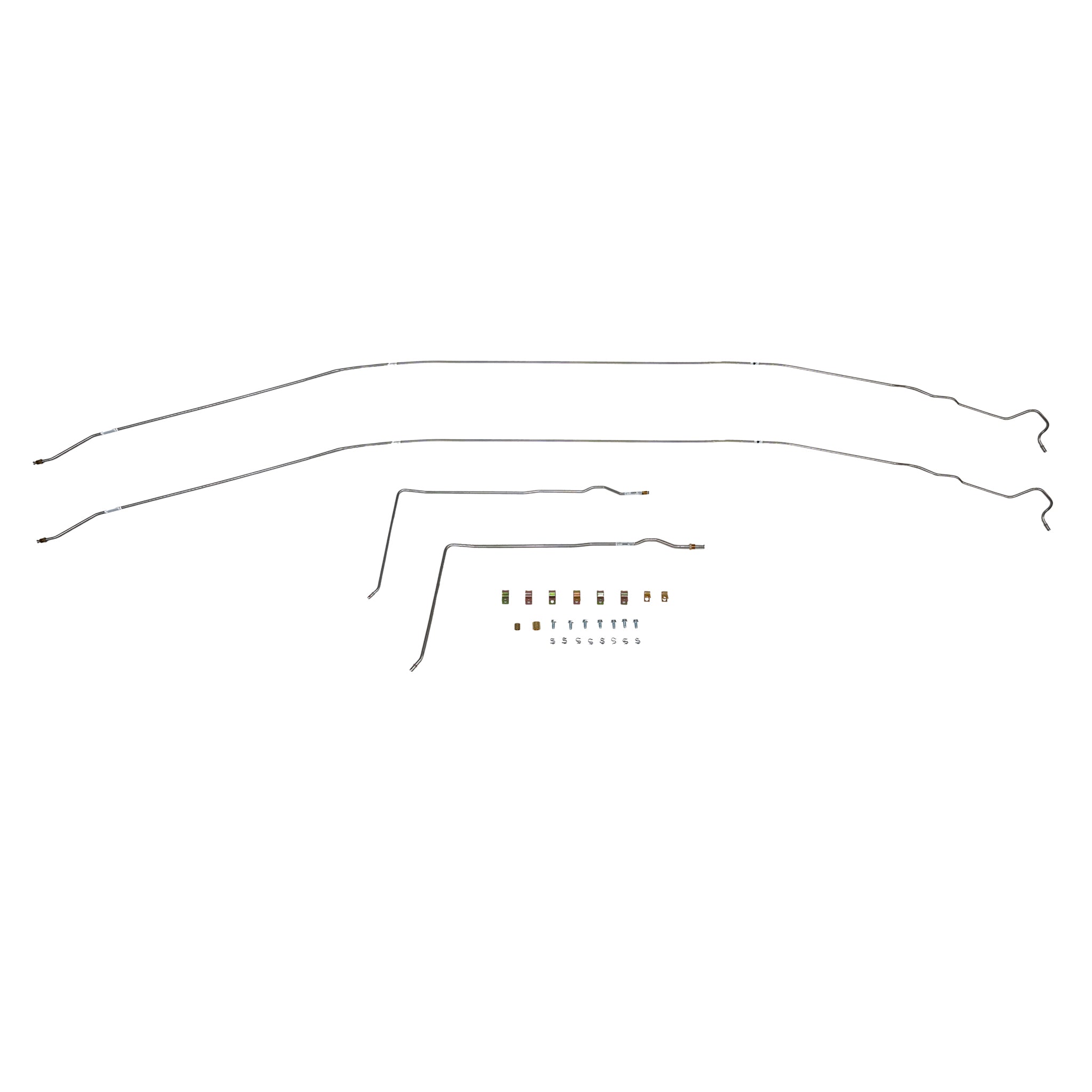 67-72 Chevy C10 Long Bed Carbureted with Original Coil Springs Rear Tank Conversion Fuel Line Kit; Stainless - SSTubes