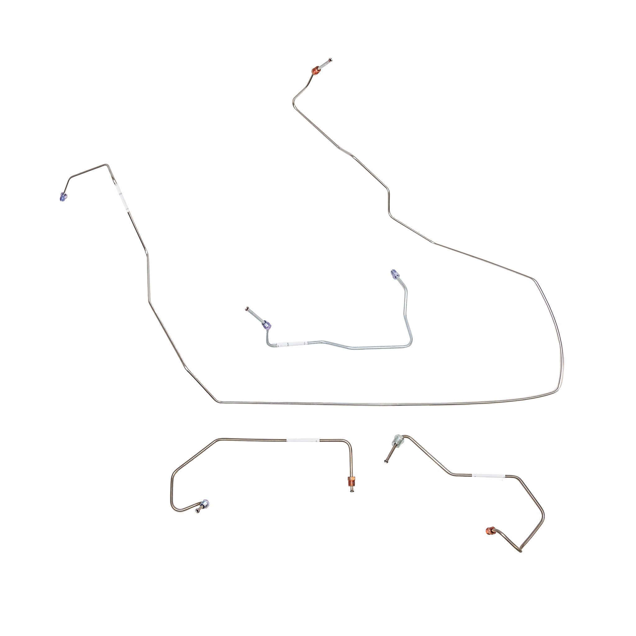 01-03 F-150 04 Heritage Heritage, 4wd, AW Disc, AWABS, Made After 12/13/01, Front Brake Line Kit; Stainless - SSTubes