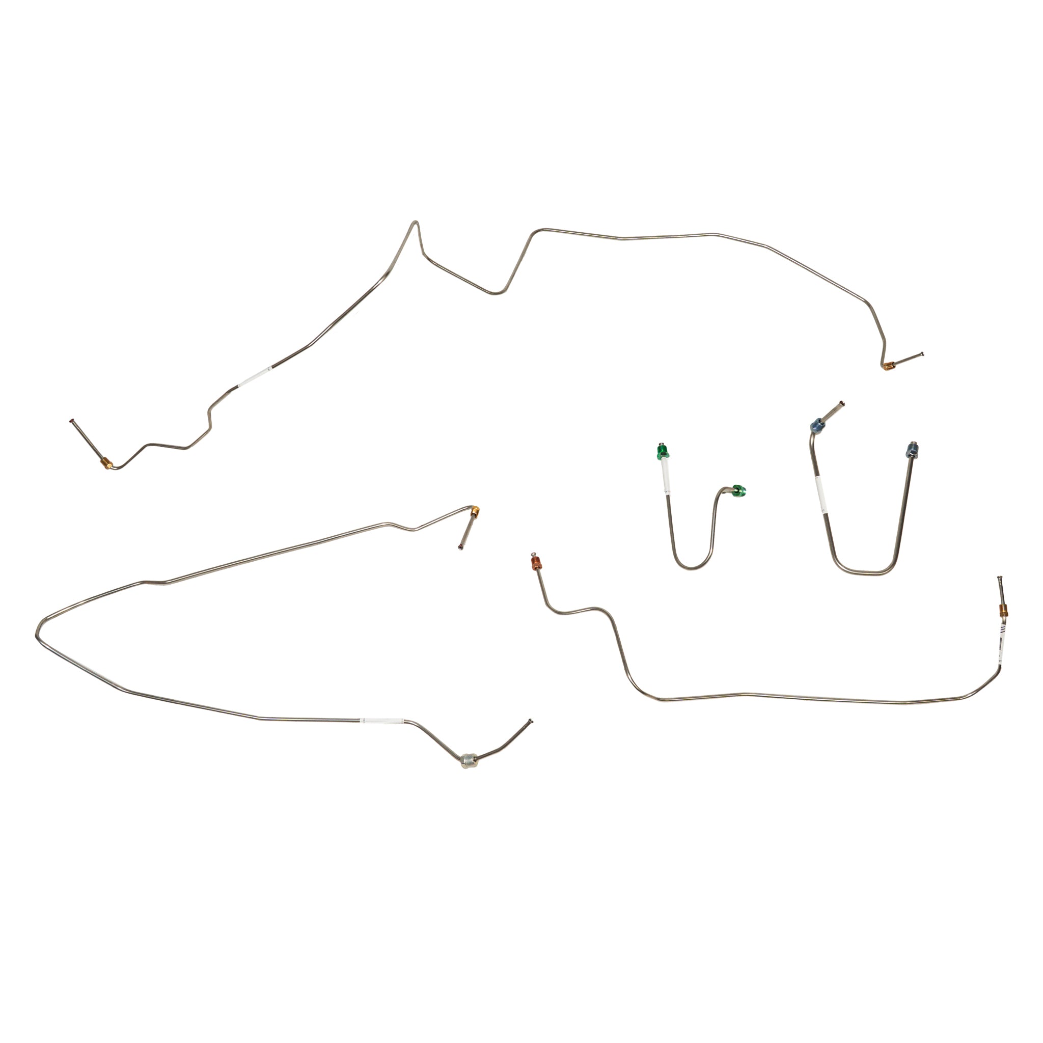 95-00 GM 2500/3500 2wd Front Brake Line Kit; Steel - SSTubes