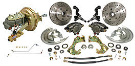 CPP 64-66 GM A-Body Front Disc Brake Conversion Kit w/ Delco Valve and 11 Booster and Stock Height Sprindles - SSTubes