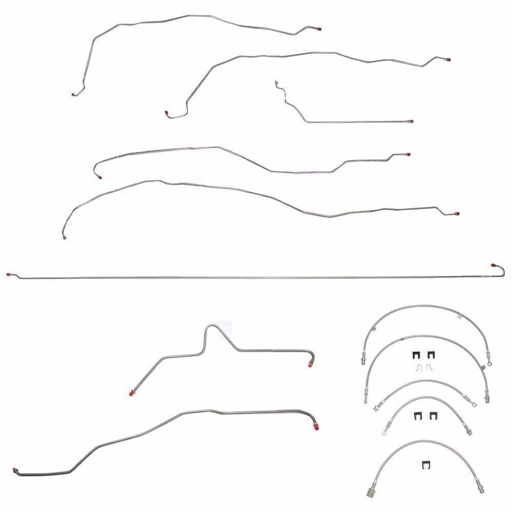 BLH9 - 01-07 GM Truck 2500HD/3500, 8.1L V8 or 6.6L, Non Dually, Crew Cab/Short Bed; Complete Brake Line & Hose Kit; Stainless - SSTubes