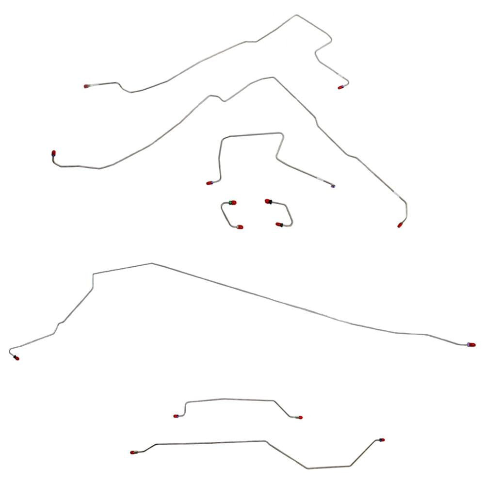 CBK0007SS- 97-06 Jeep Wrangler TJ w/o ABS, Dana 35, Rear Drum; Complete Brake Line Kit; Stainless - SSTubes