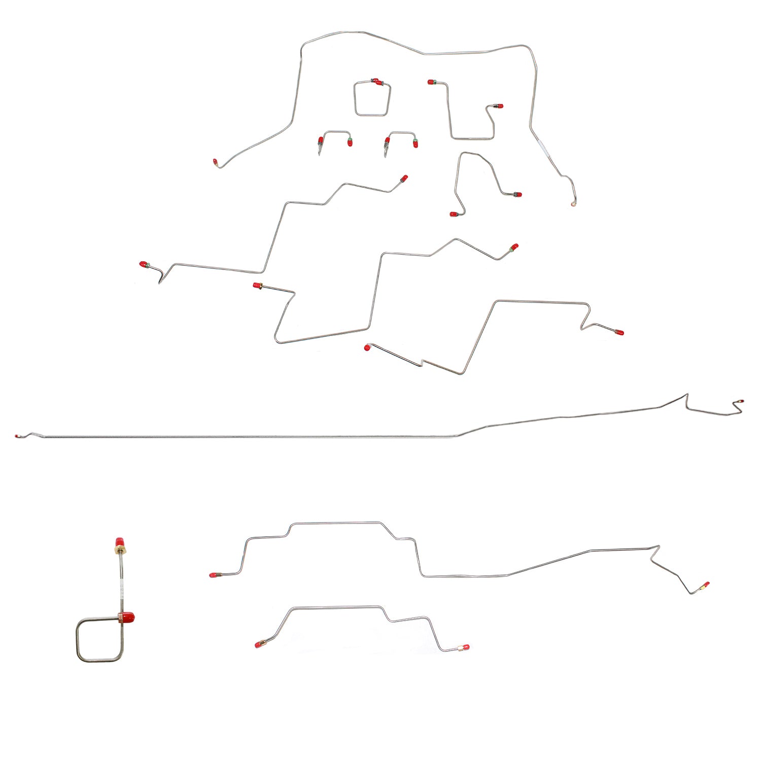 CBK0196SS - 98-01 RAM 2500, AUTO, 4WD, ALL ABS, REG CAB, LONG BED BRAKE LINE KIT; STAINLESS - SSTubes