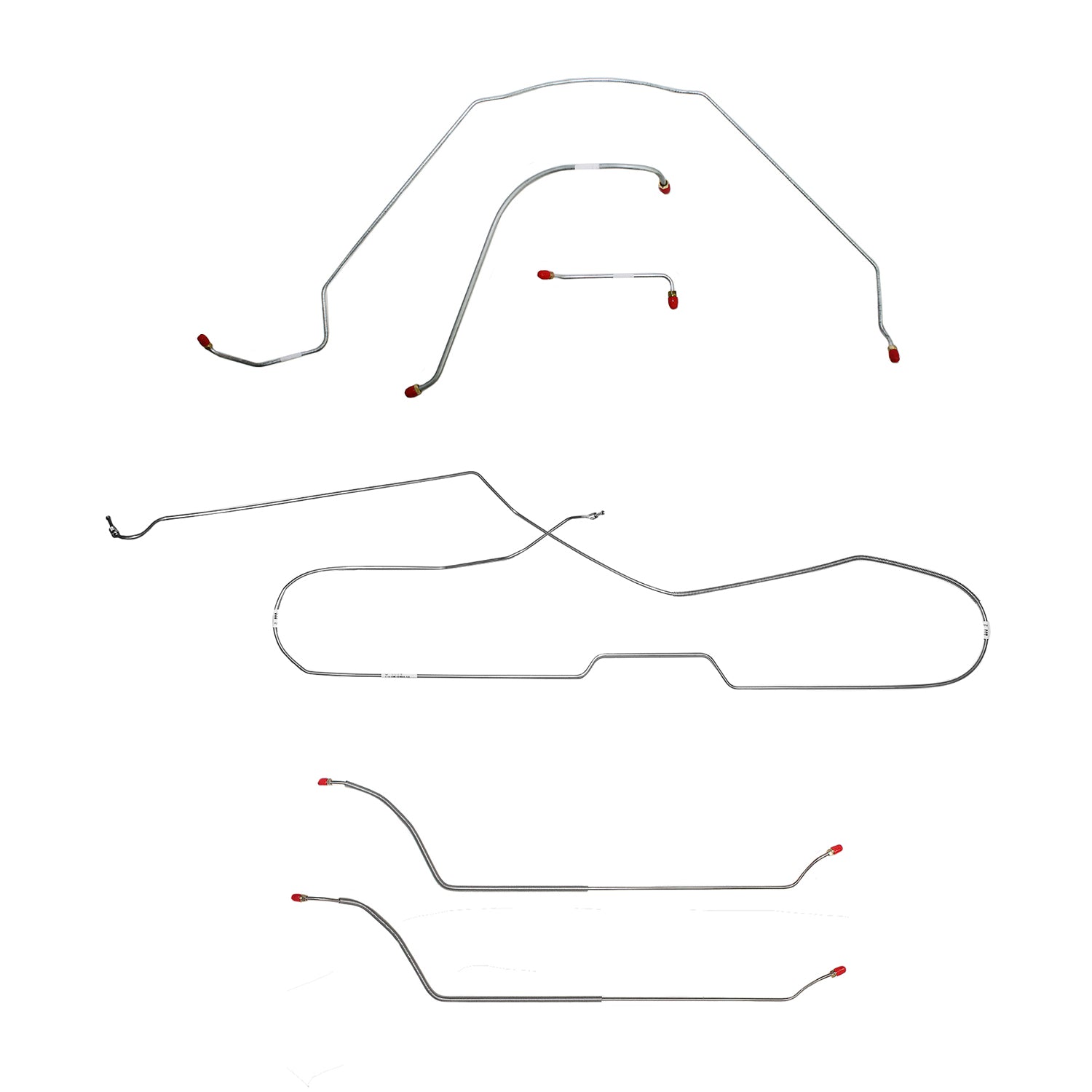 CBK0263SS- 64 Chevy Malibu Hardtop with Power Drum Brakes, Complete Brake Line Kit; Stainless - SSTubes