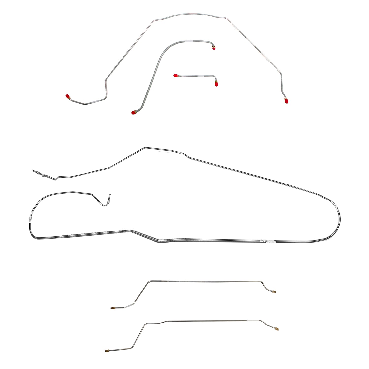 CBK0268SS- 66 Chevy Malibu Convertible with Power Drum Brakes, Complete Brake Line Kit; Stainless - SSTubes