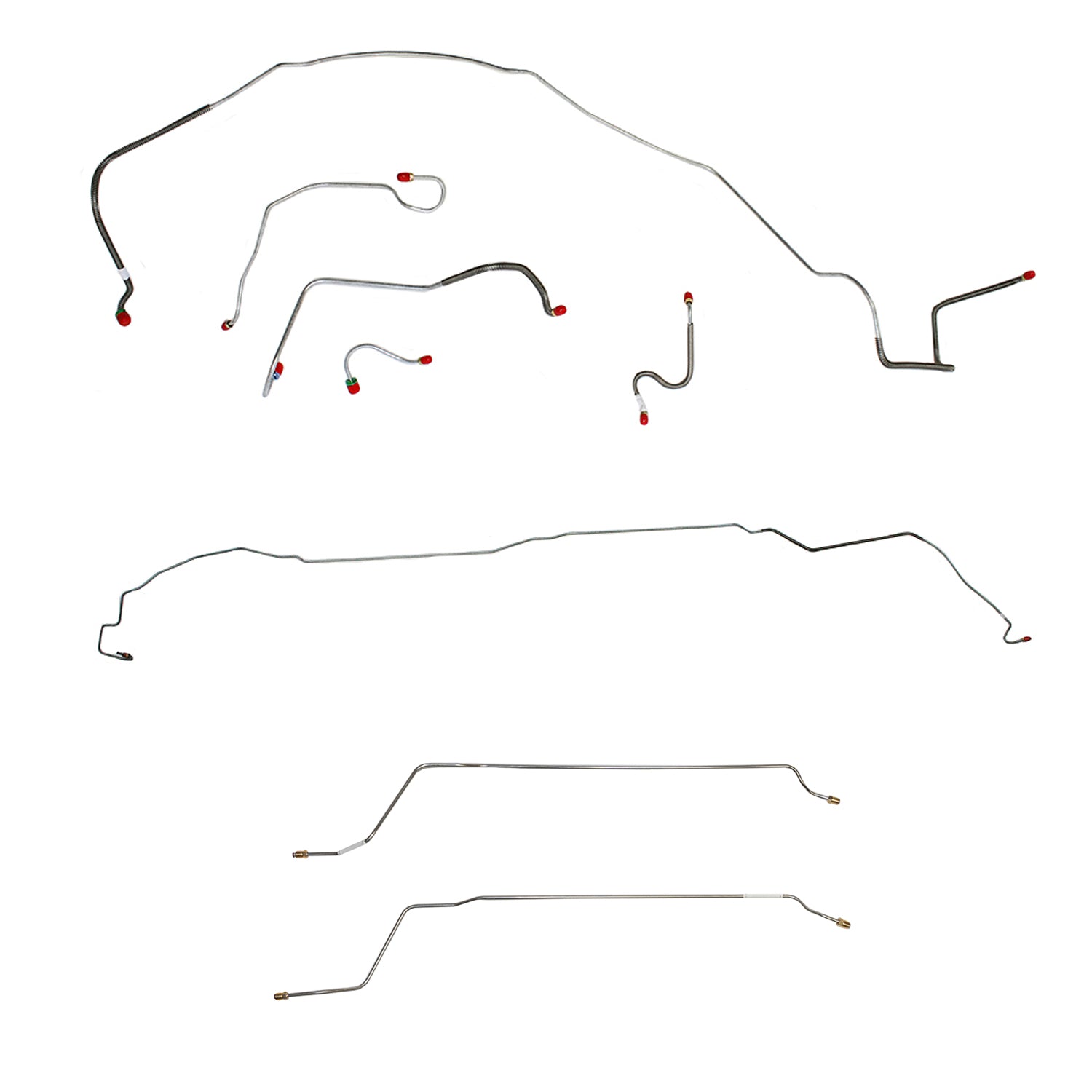 CBK0279SS- 67 Chevy Malibu/ Chevelle Convertible non Super Sport with Power Drum Brakes, Complete Brake Line Kit; Stainless - SSTubes