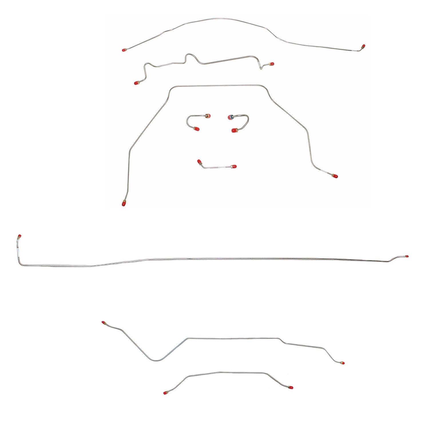 CBK0318SS- 1967-70 Chevy C10 / GM C1500 Truck, 2WD, Standard Brakes, M/C Lines Run inboard of Frame, Short Bed w/ Leaf Springs, 6-lug Axle w/ Coil Springs; Stainless - SSTubes