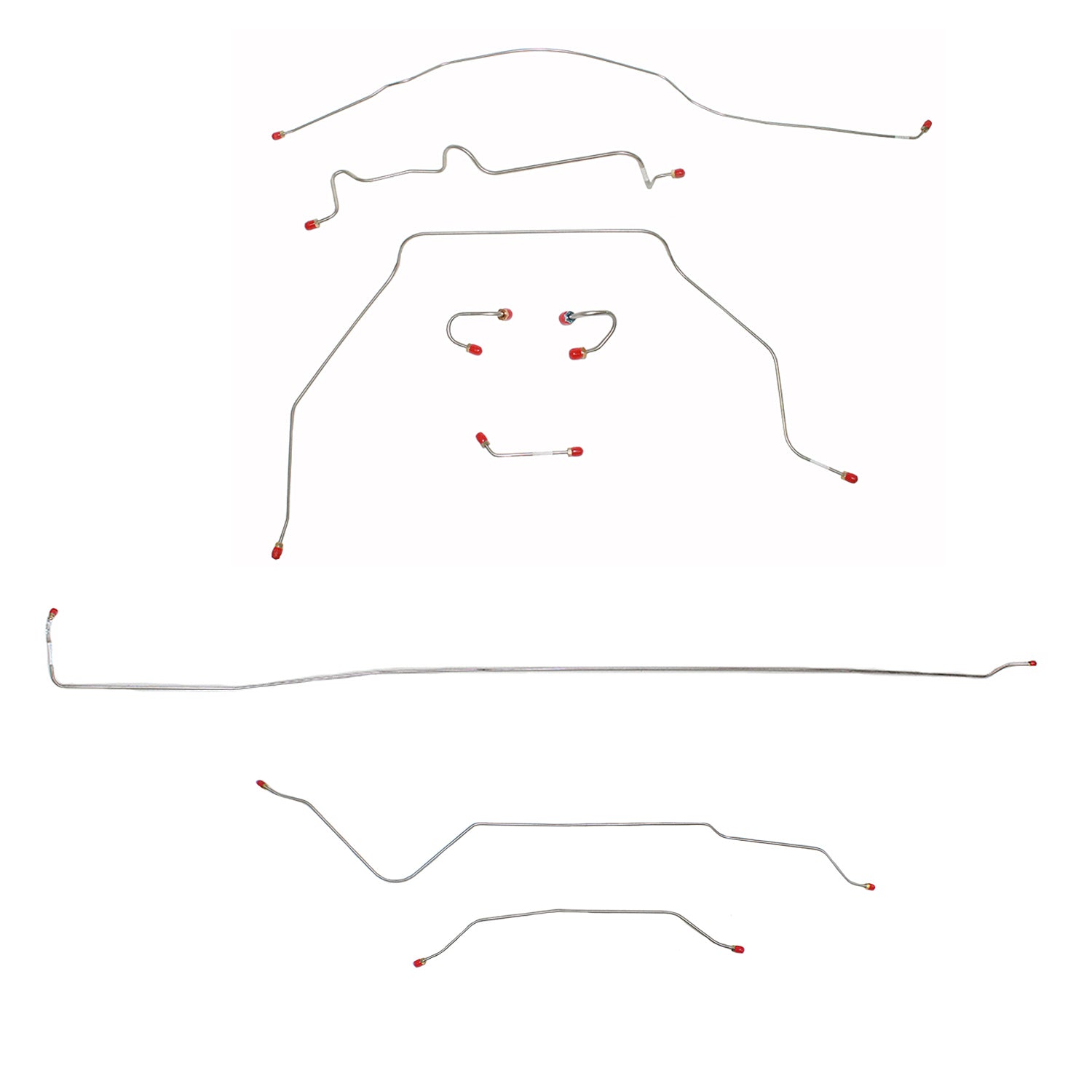 CBK0322SS- 1967-70 Chevy C10 / GM C1500 Truck, 2WD, Power Brakes, M/C Lines Run inboard of Frame, Short Bed w/ Leaf Springs, 6-lug Axle w/ Coil Springs; Stainless - SSTubes