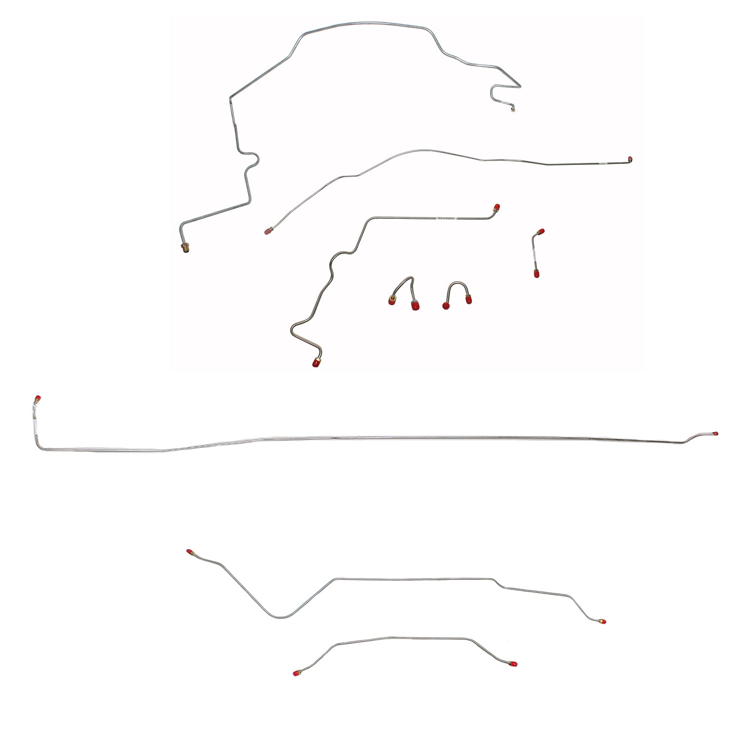 CBK0324SS- 1967-70 Chevy C10 / GM C1500 Truck, 2WD, Power Brakes, M/C Lines Run outboard of Frame, Short Bed w/ Leaf Springs, 6-lug Axle w/ Coil Springs; Stainless - SSTubes