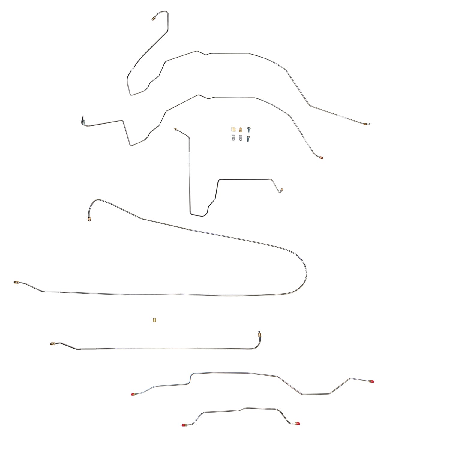 CBK0366SS- 63-66 Chevy C10 Short Bed, Power Disc Brake Line Conversion Kit; Stainless - SSTubes